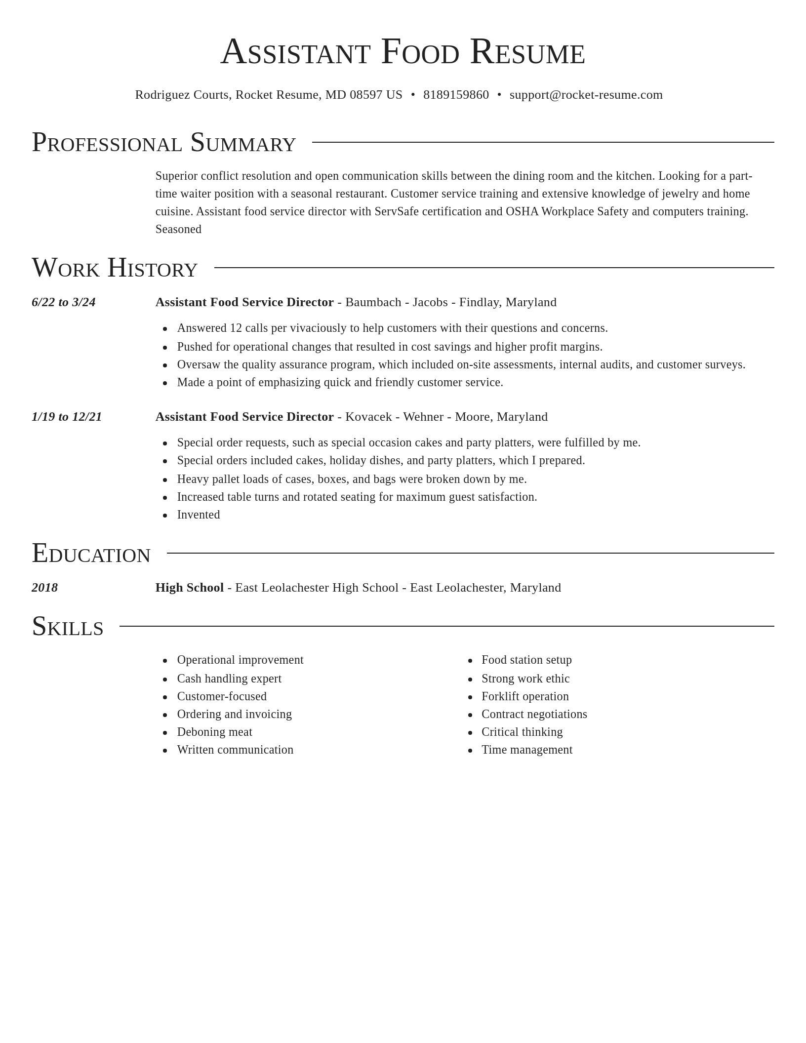 Director resume template