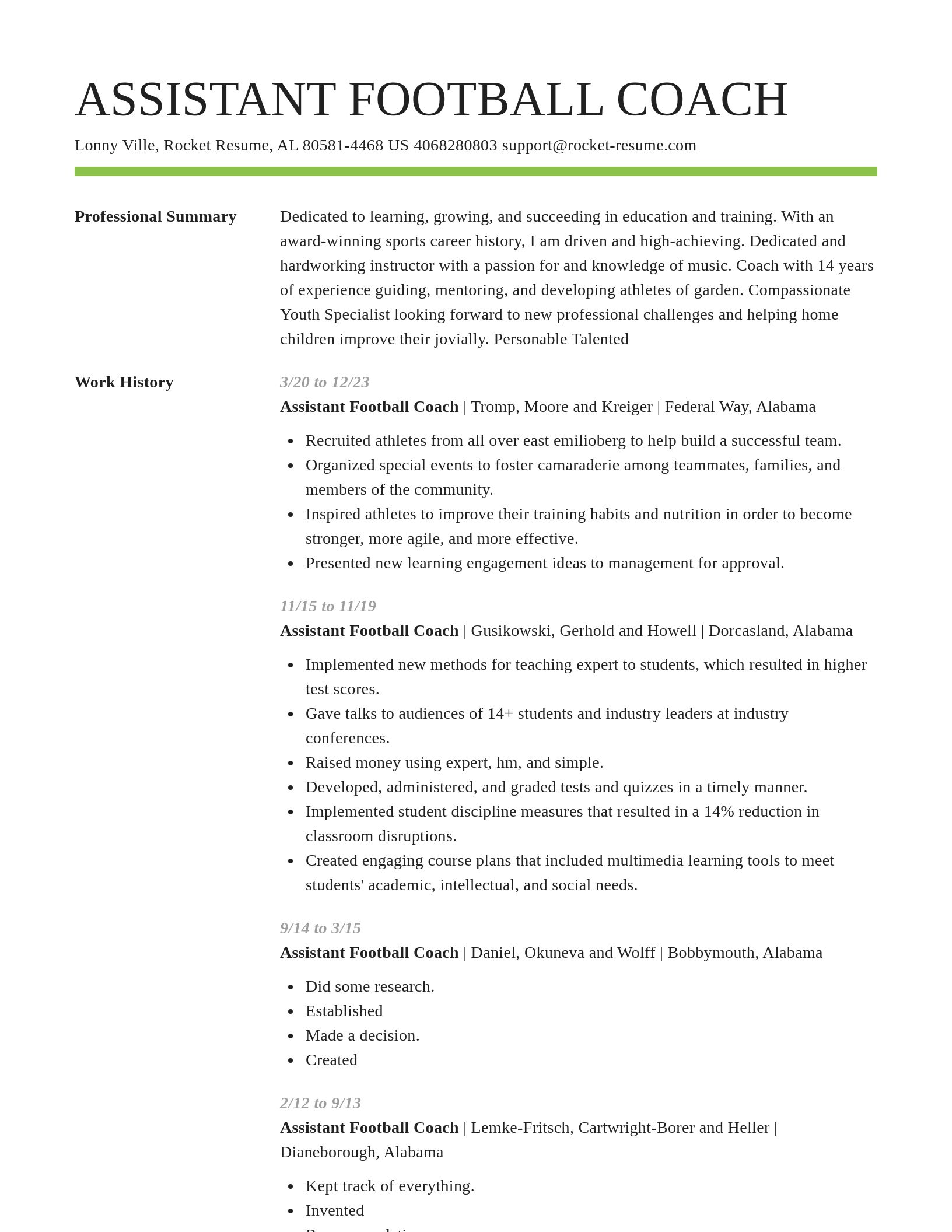 Smart resume template