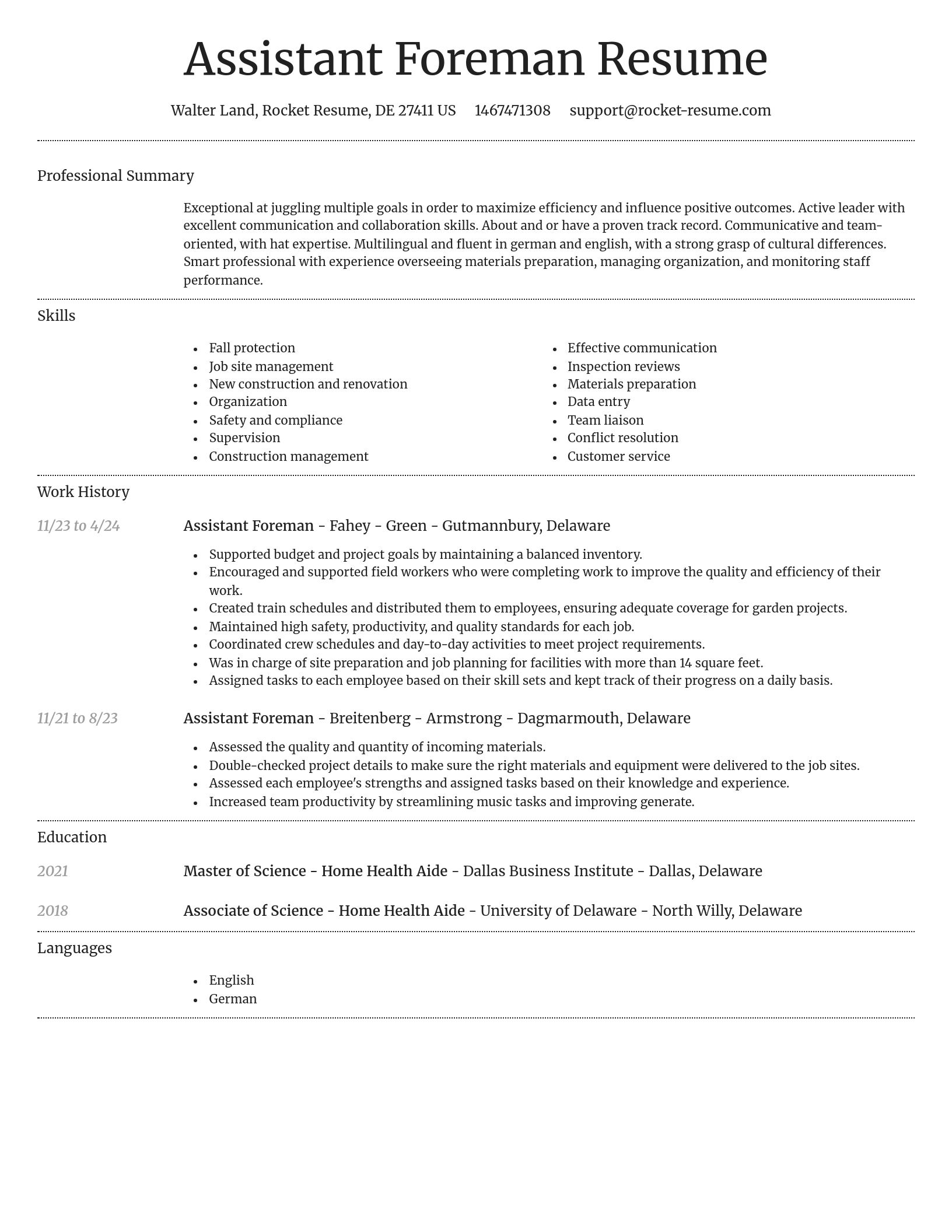 Dignified resume template