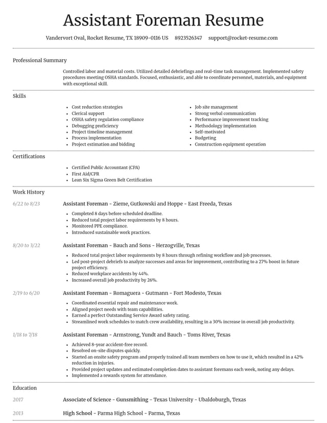Dignified resume template