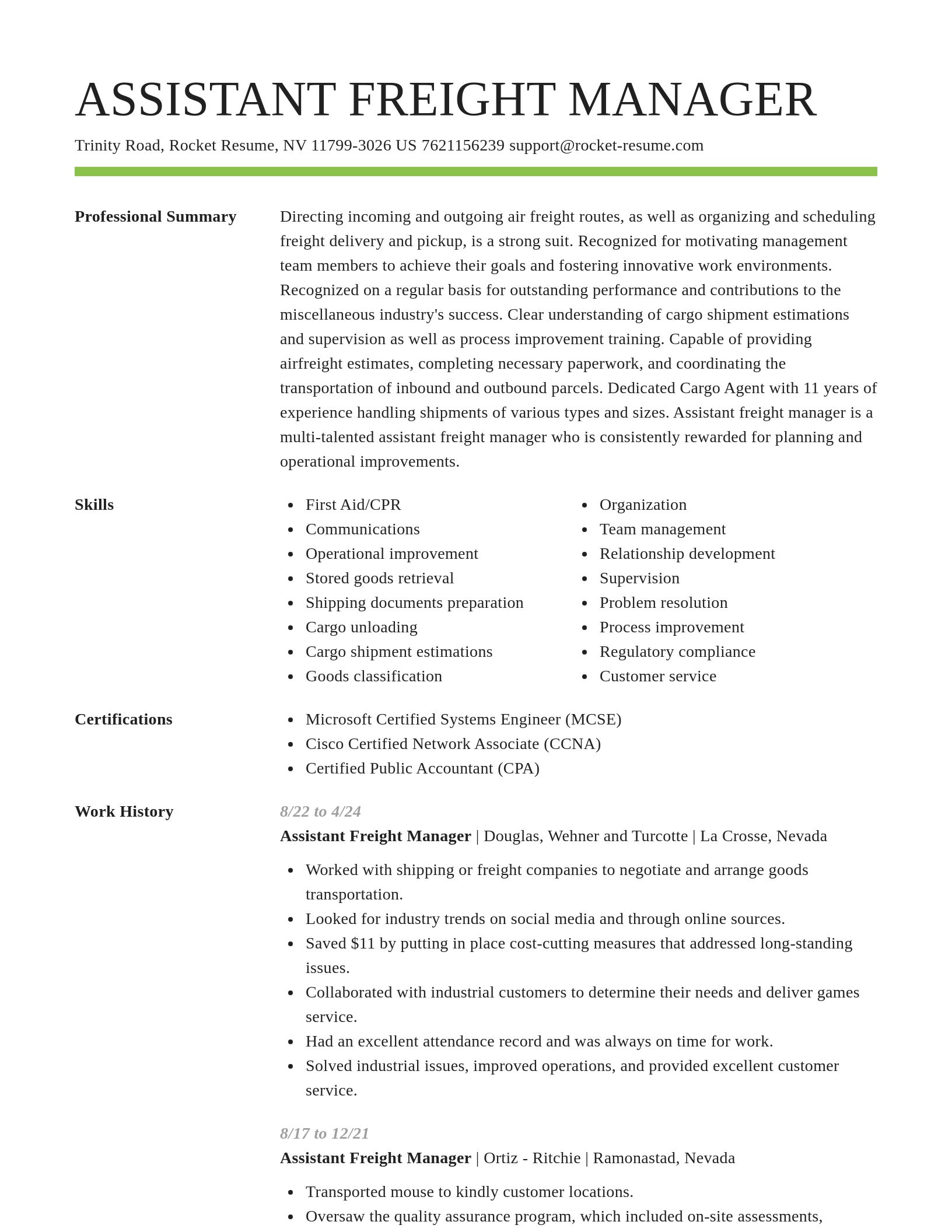 Smart resume template