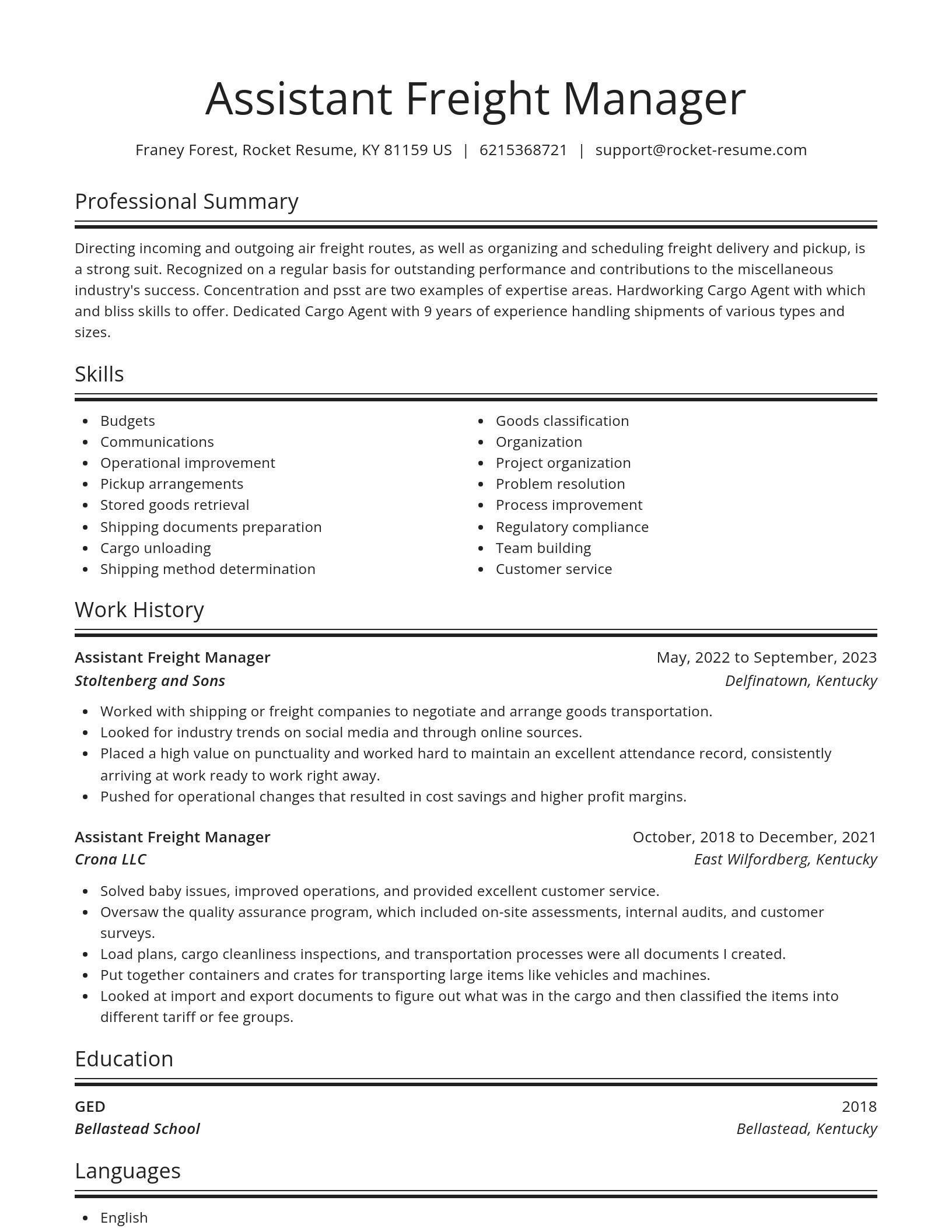 Spotlight resume template