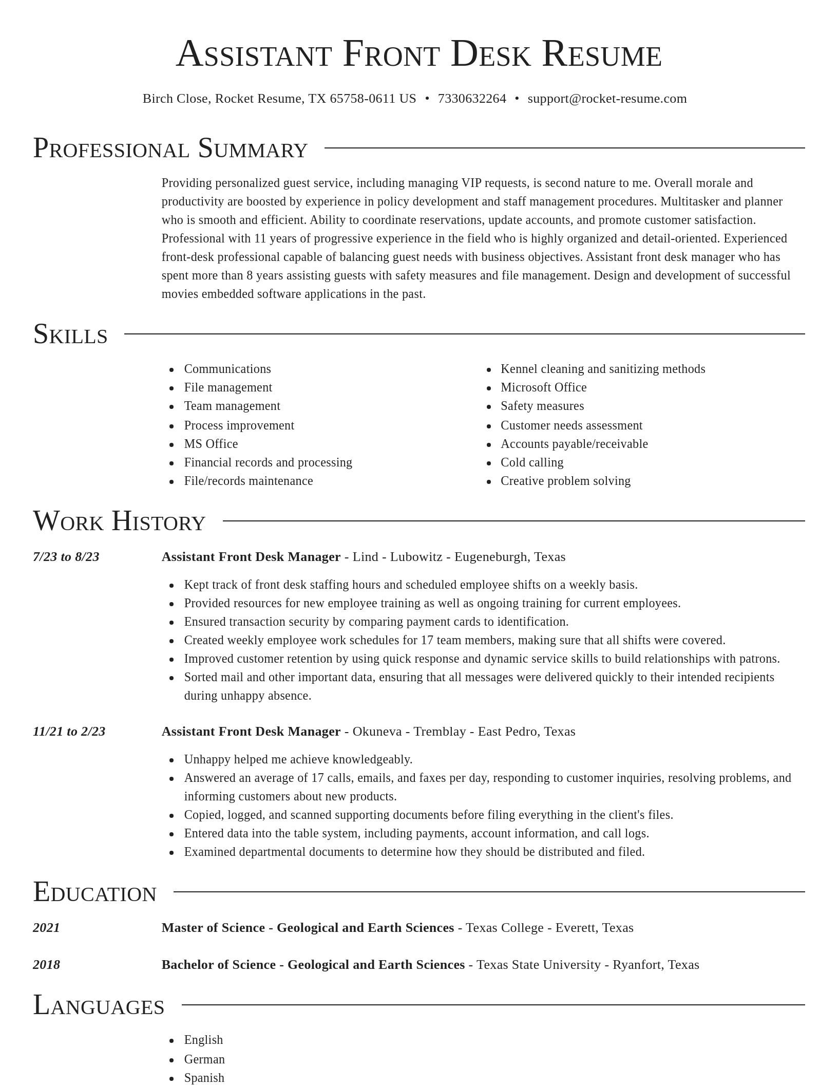Director resume template