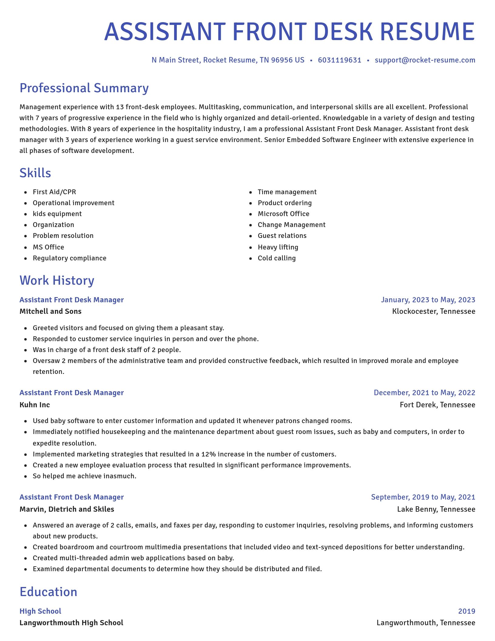Novel resume template