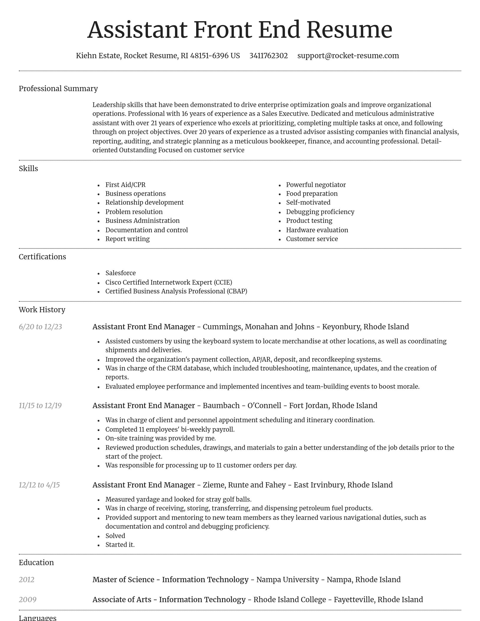 Dignified resume template