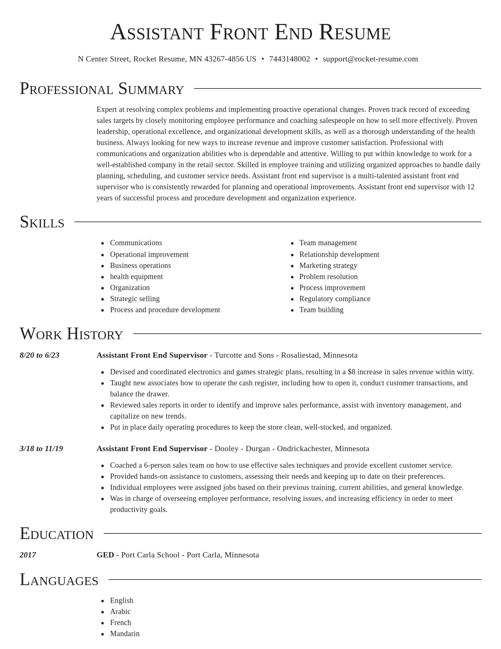 Director resume template