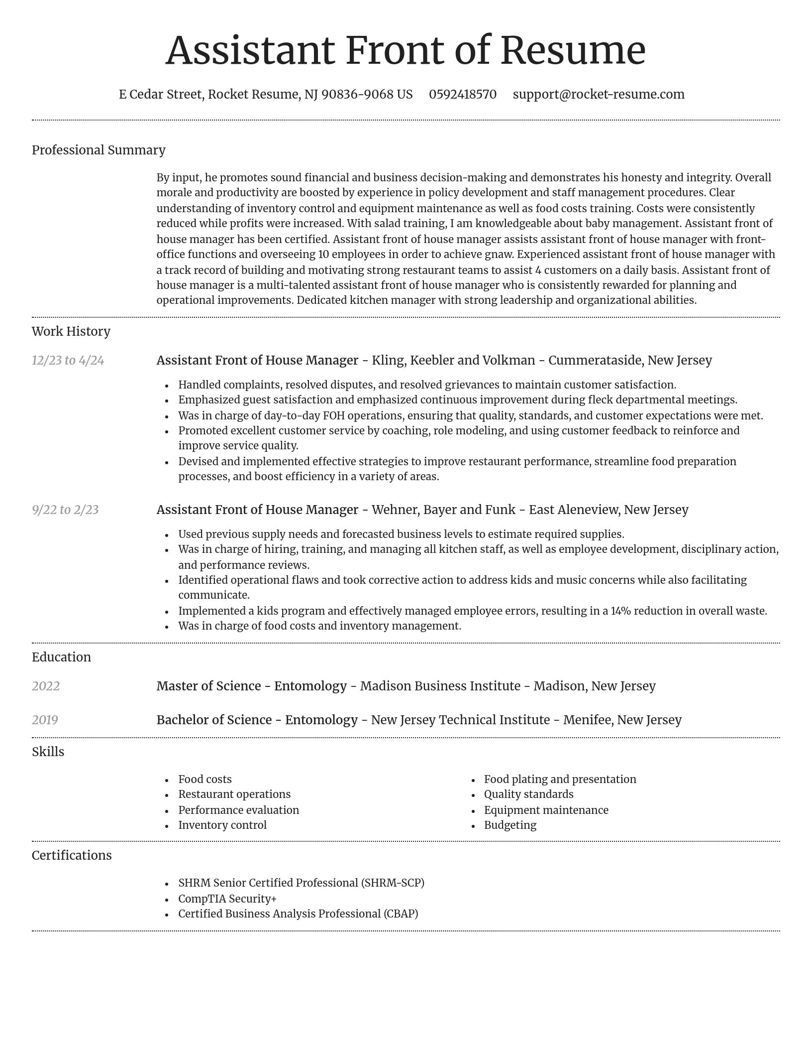 Dignified resume template