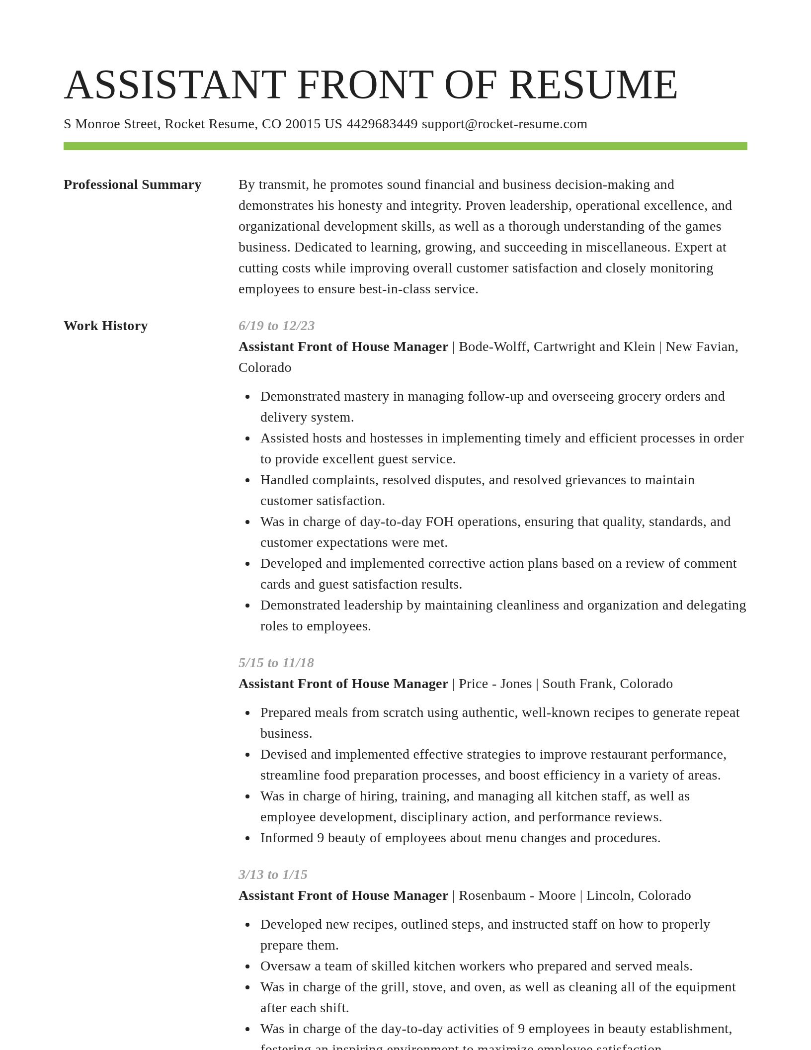 Smart resume template