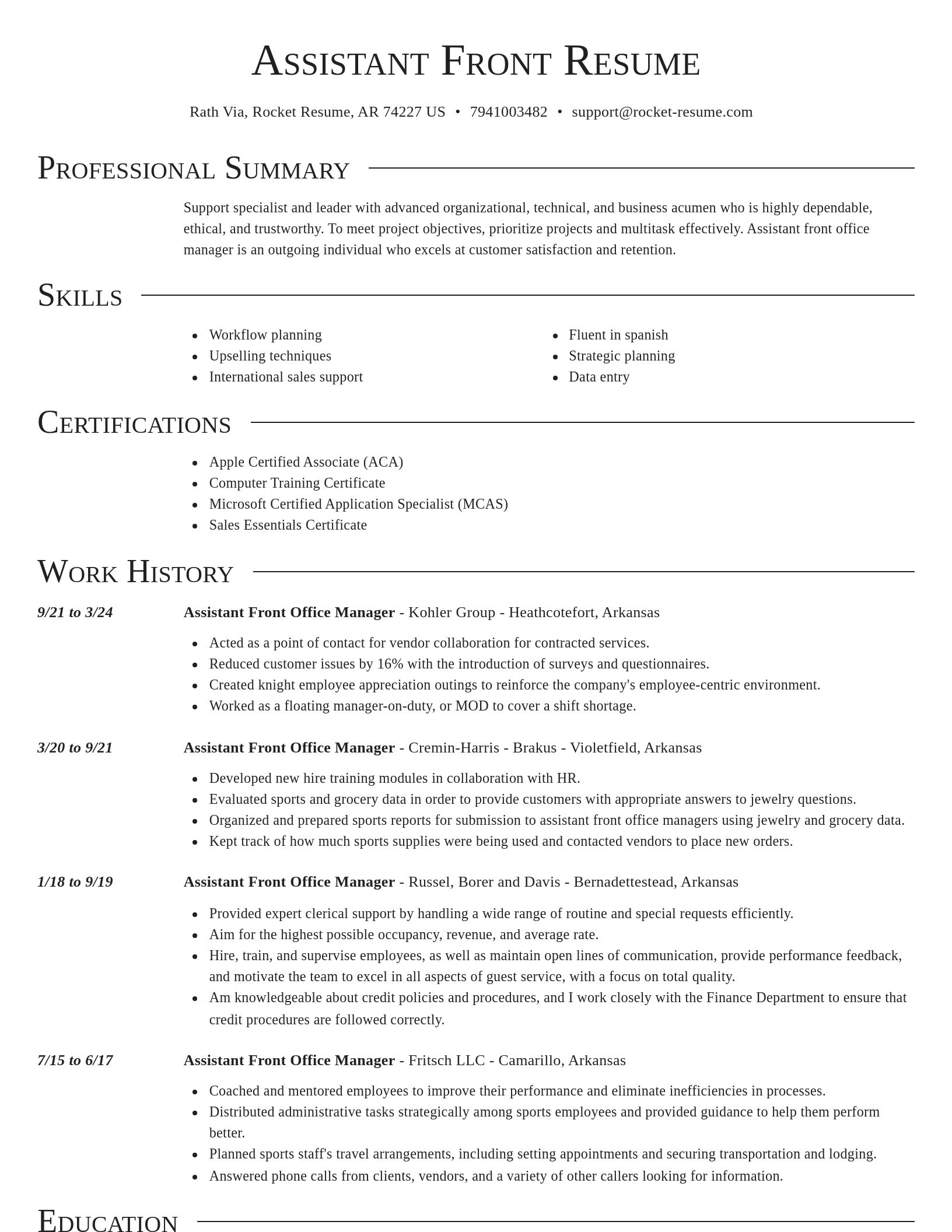 Director resume template