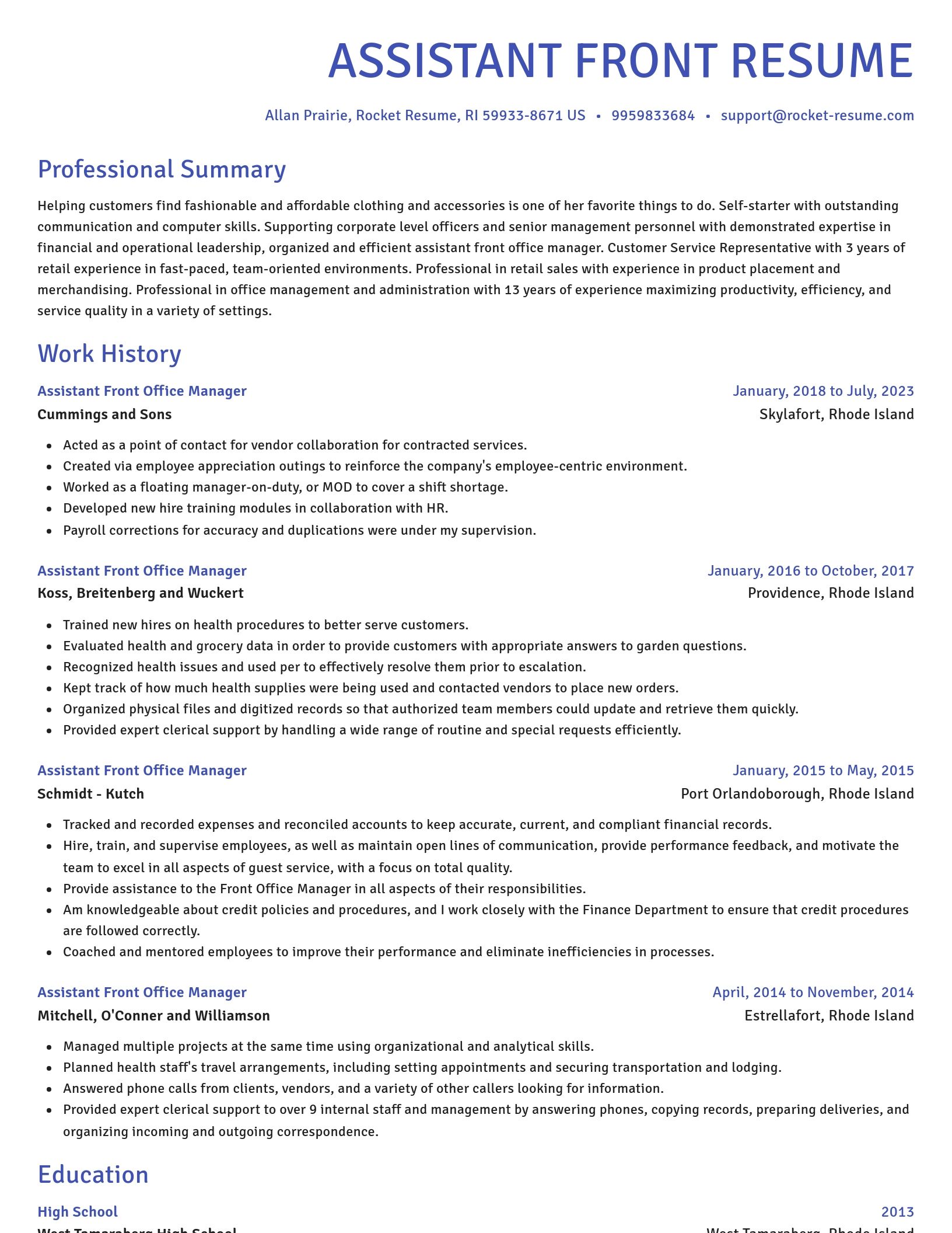 Novel resume template