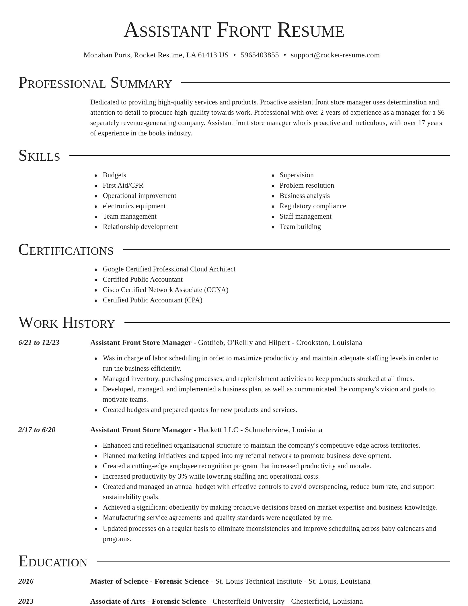 Director resume template