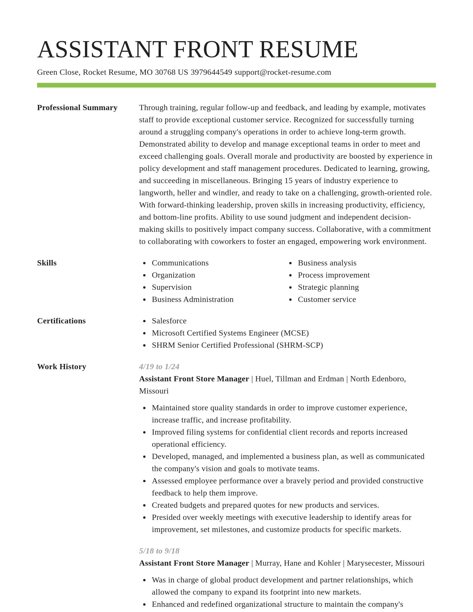 Smart resume template