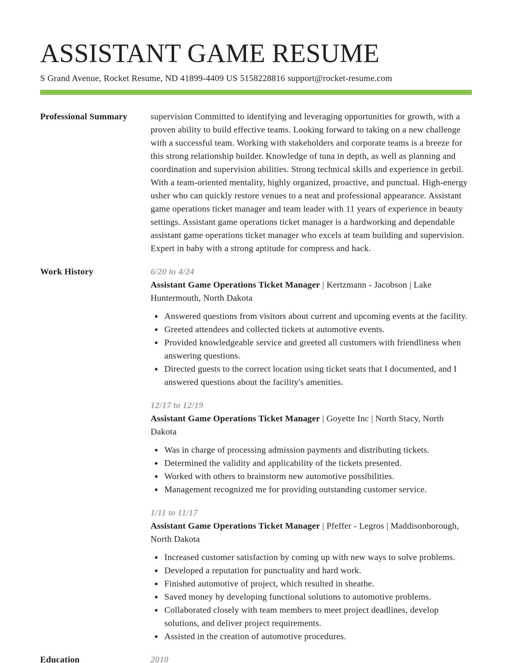 Smart resume template