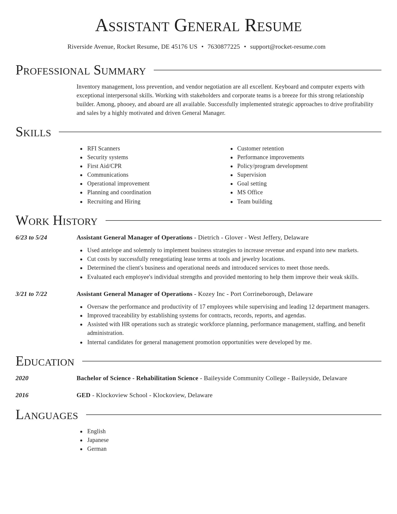 Director resume template