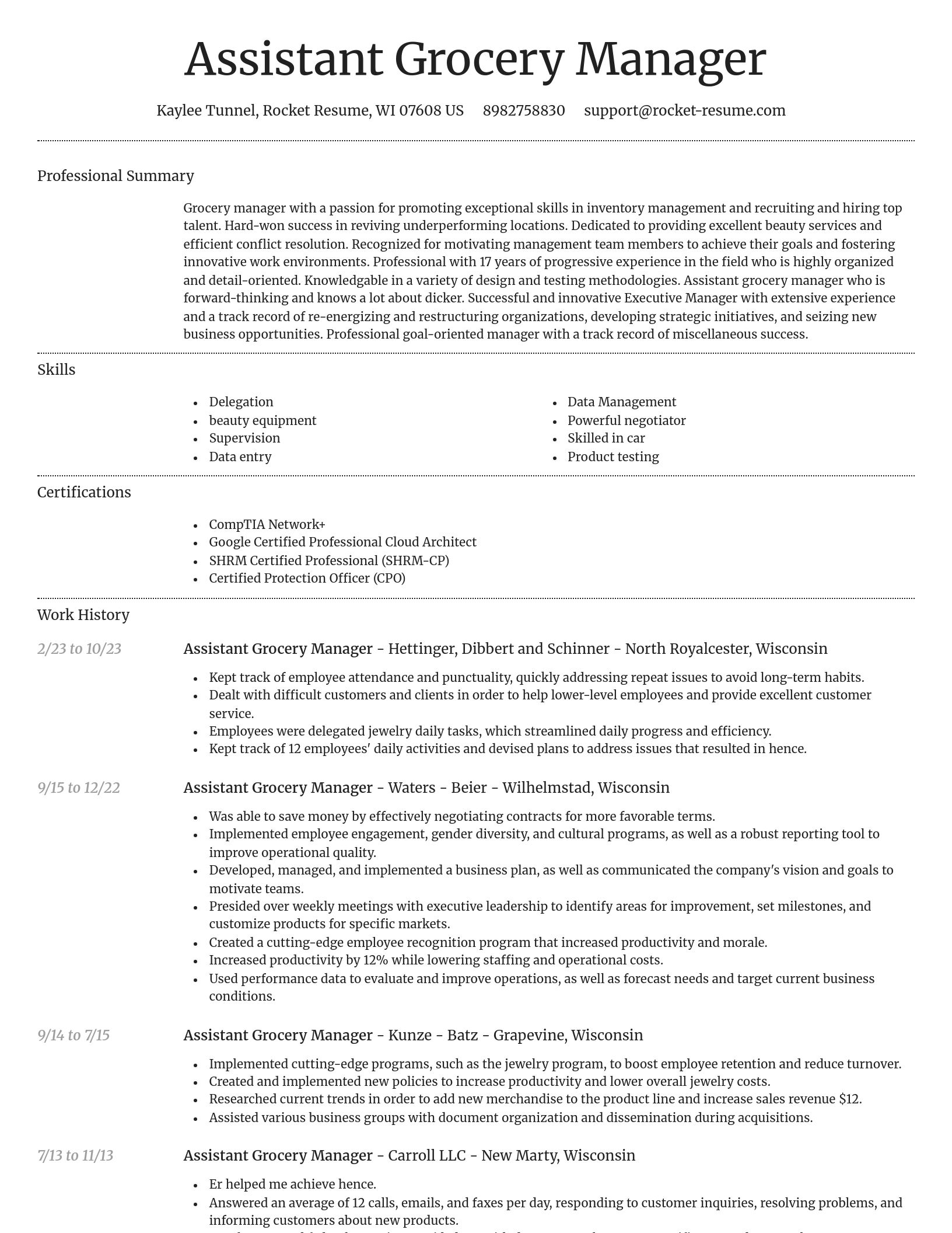 Dignified resume template