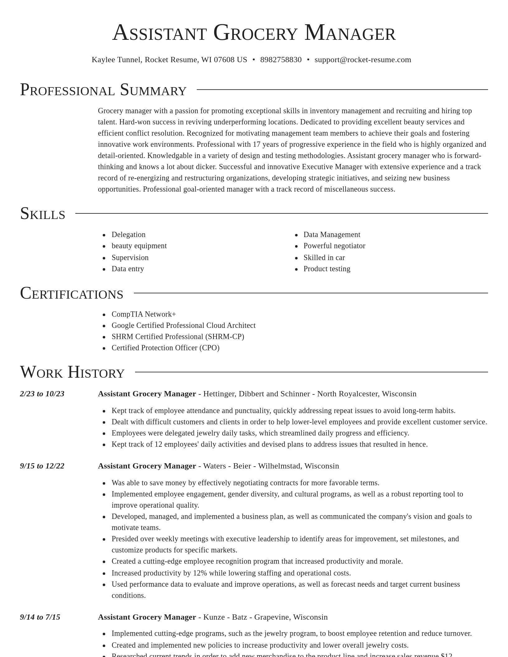 Director resume template