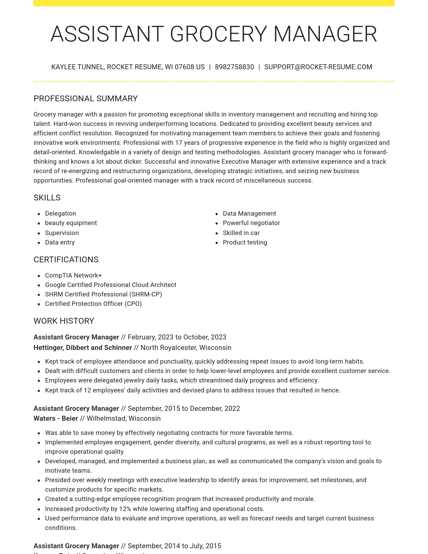 Grand resume template