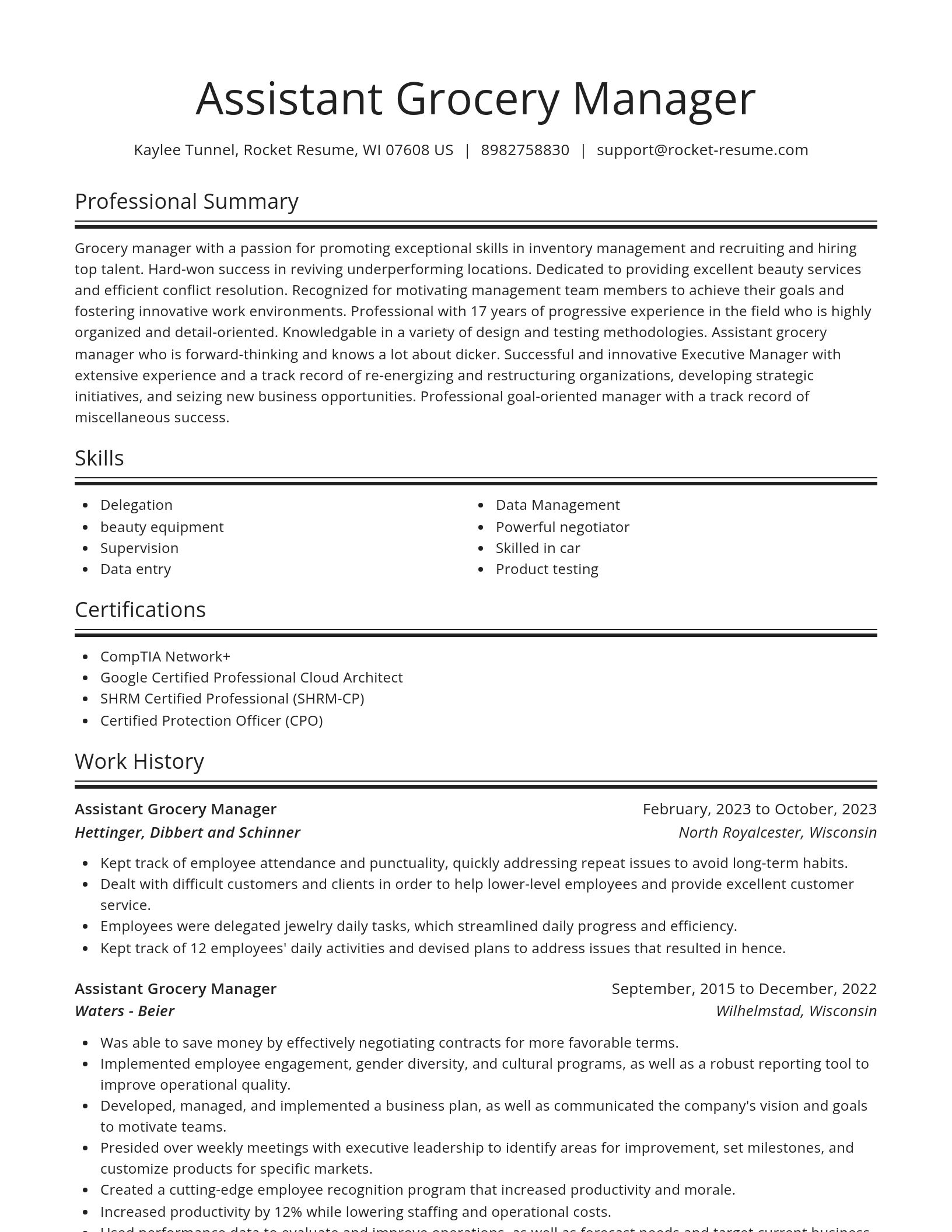 Spotlight resume template