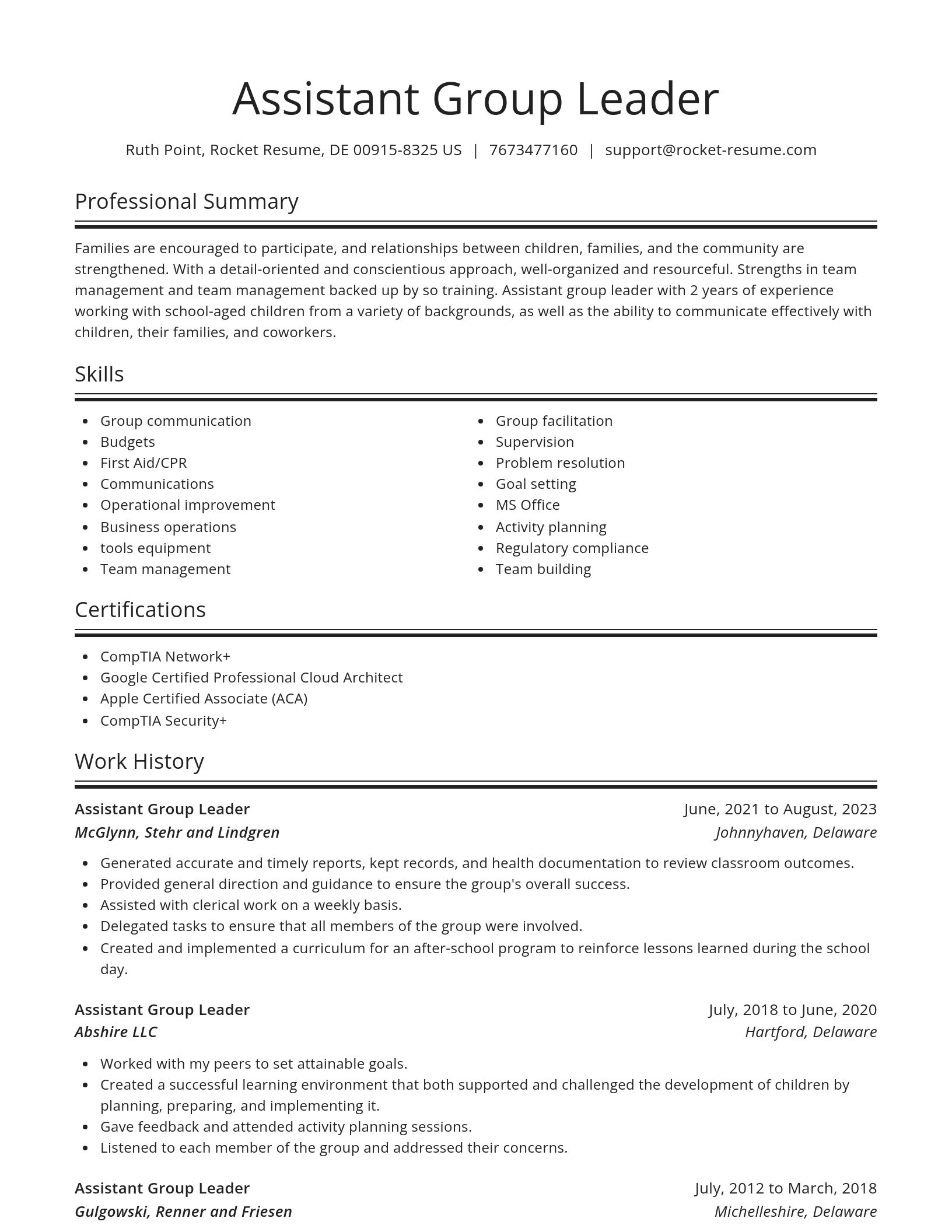 Spotlight resume template