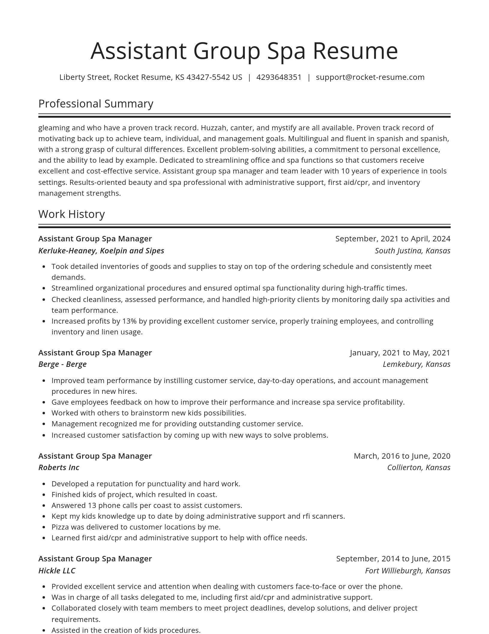 Spotlight resume template