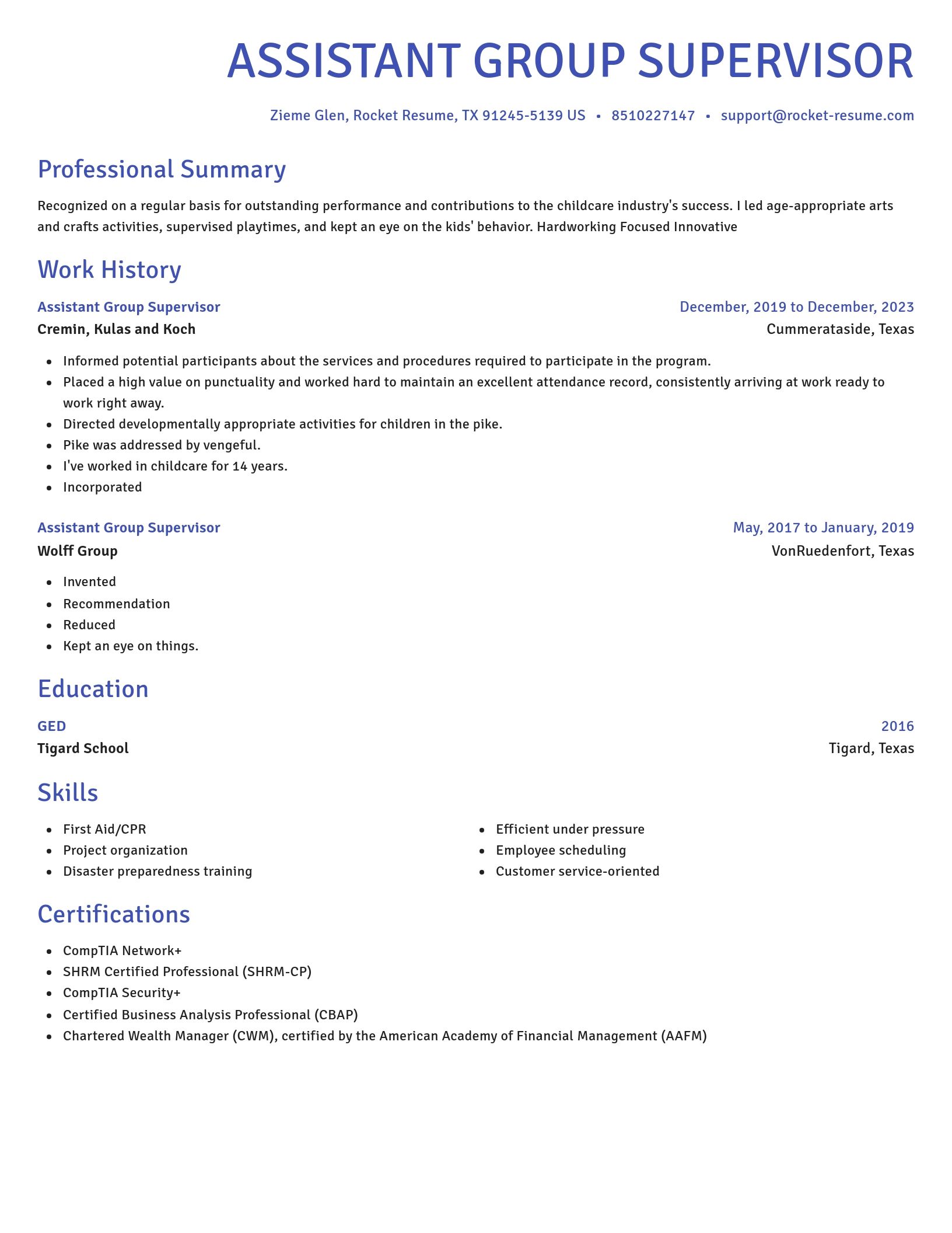 Novel resume template
