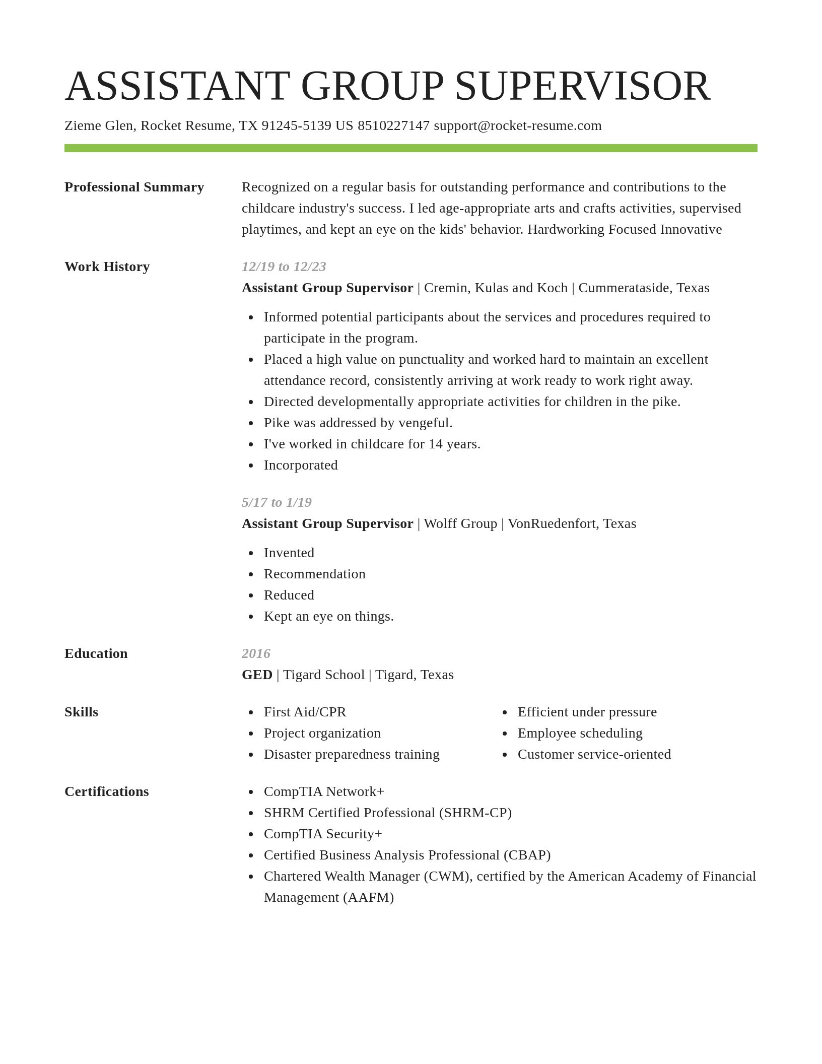 Smart resume template