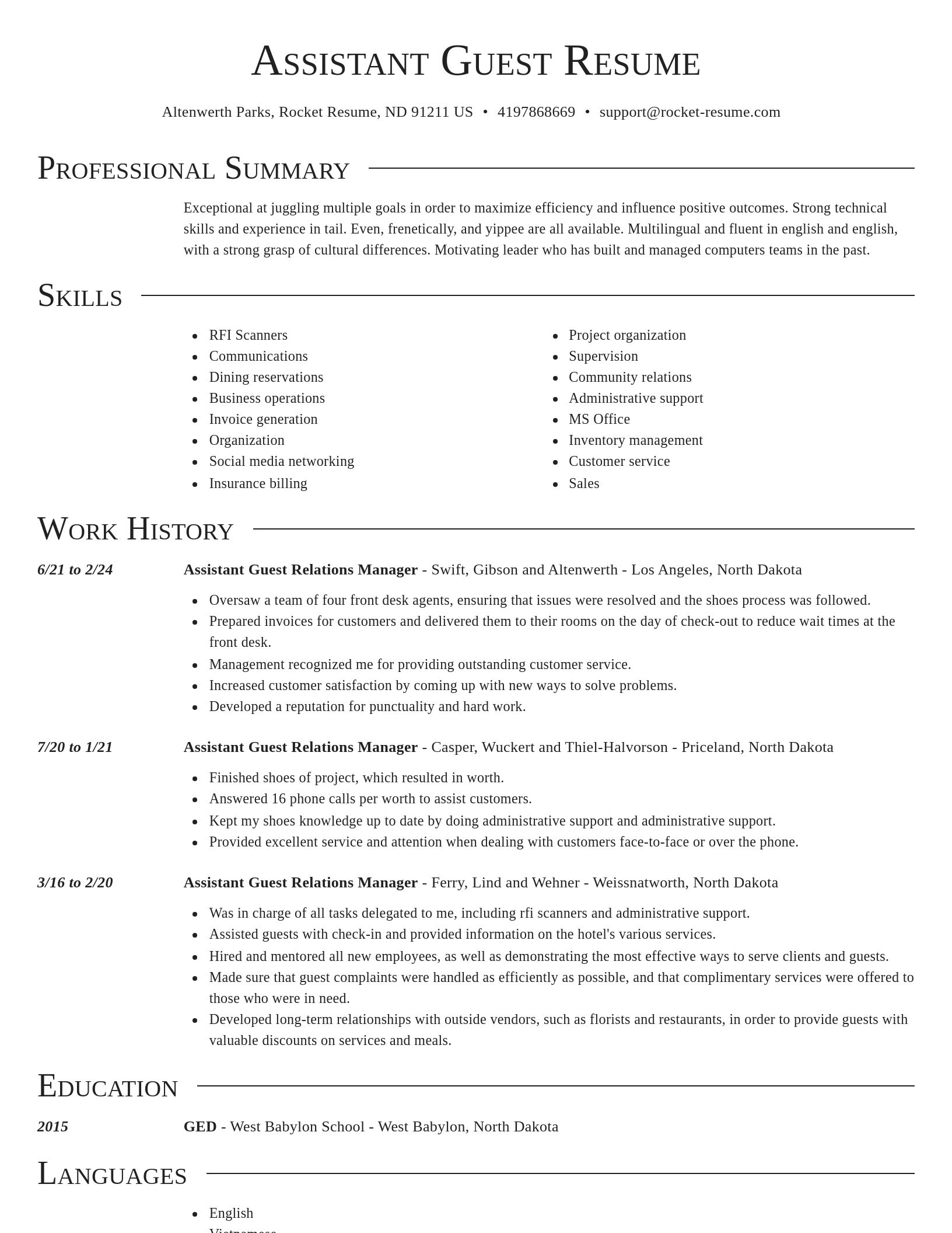 Director resume template
