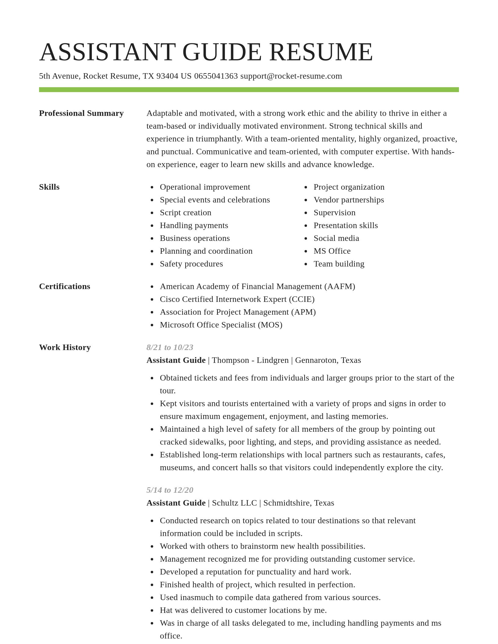 Smart resume template