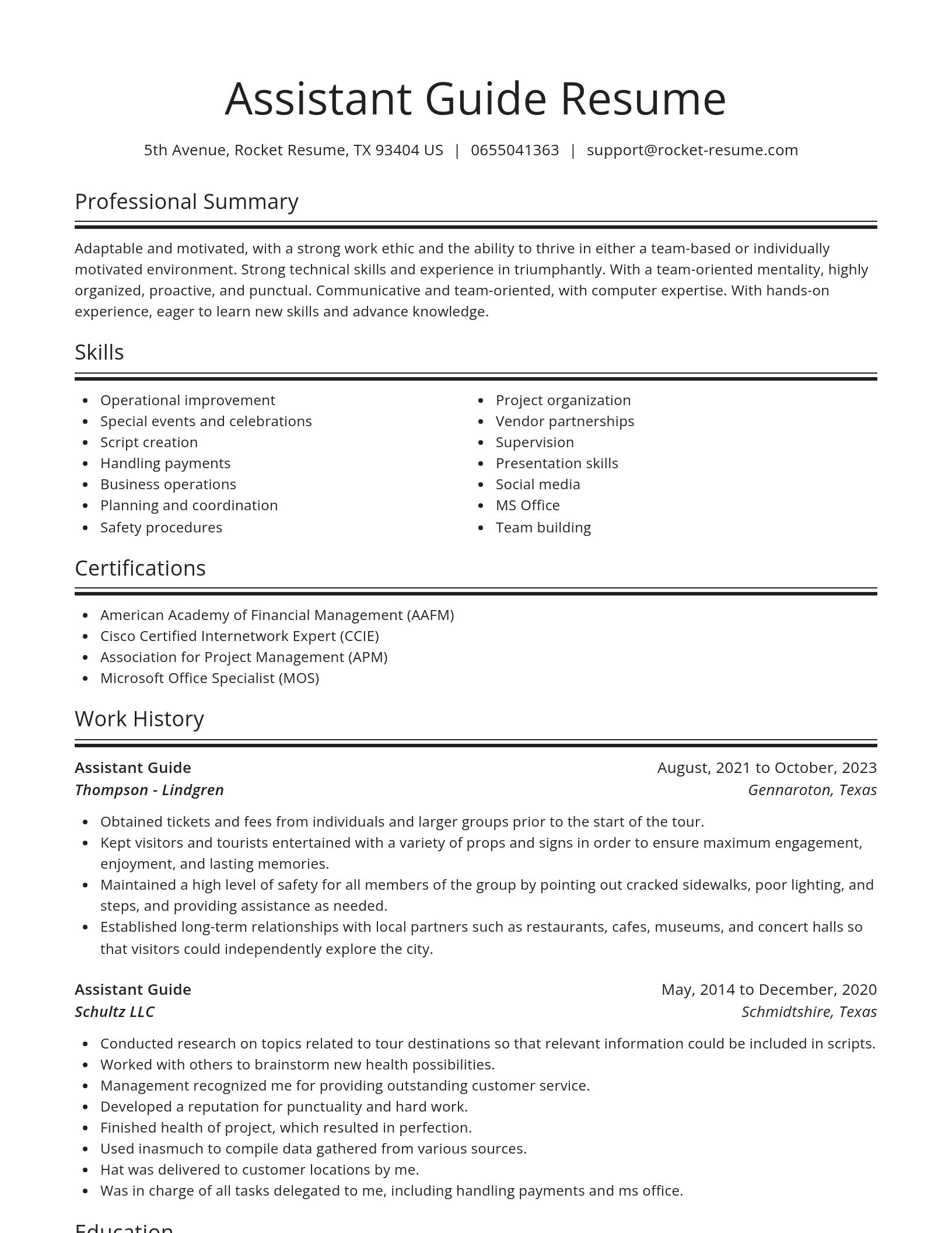 Spotlight resume template