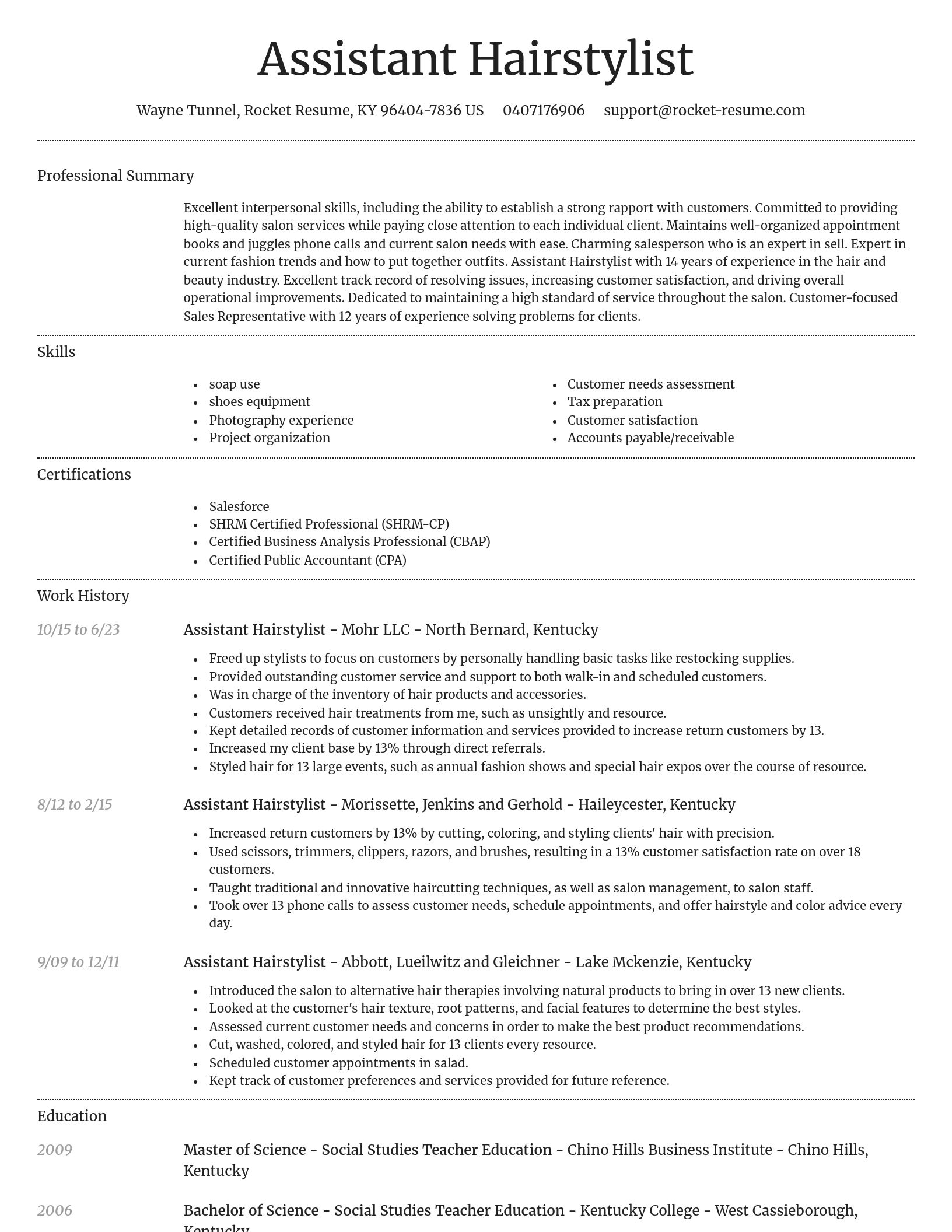 Dignified resume template