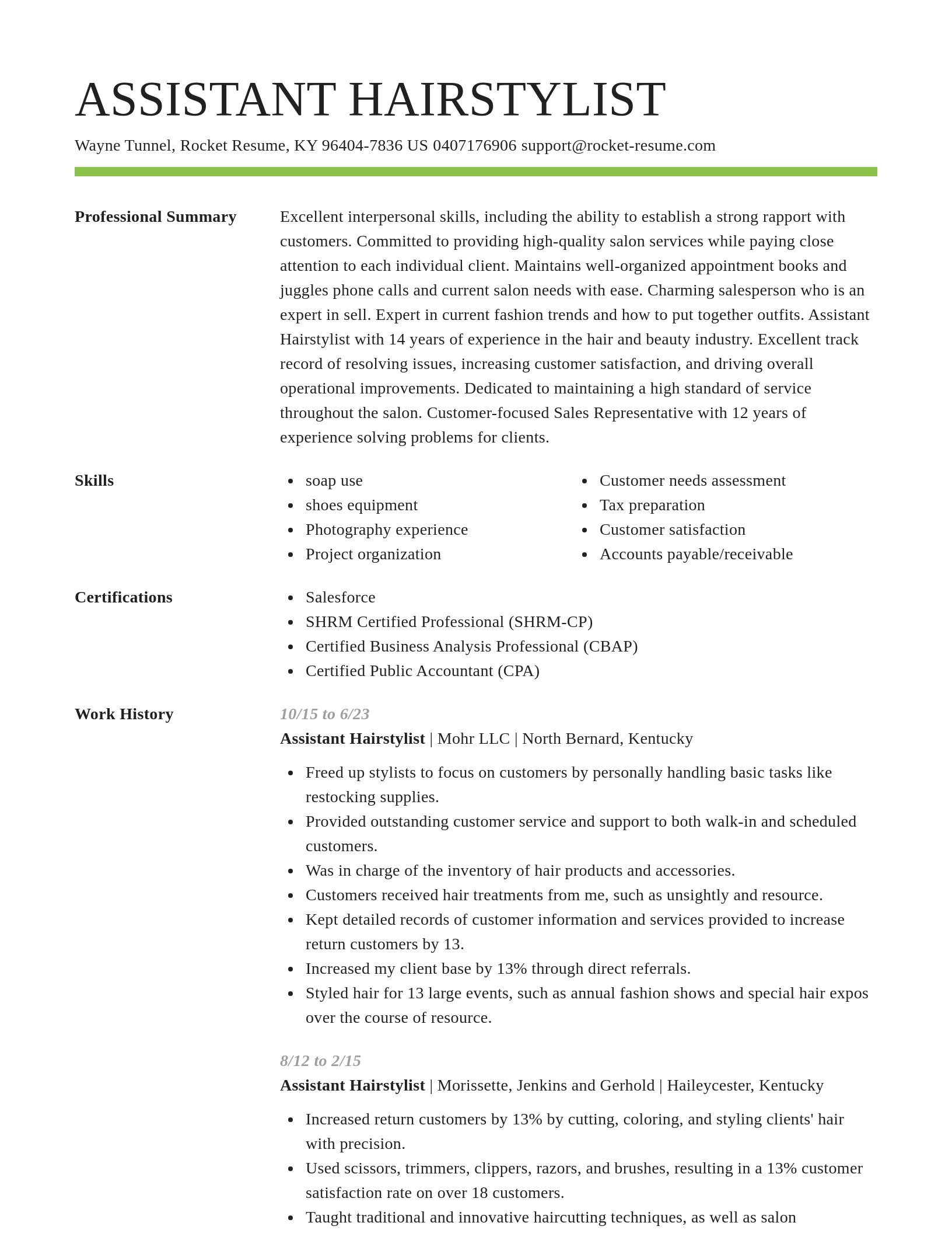 Smart resume template