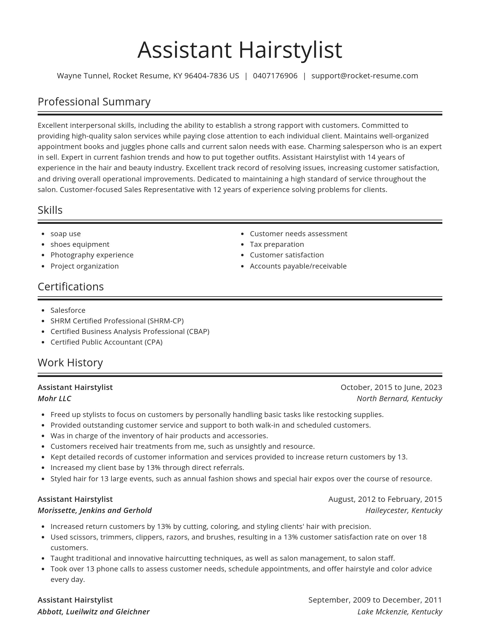 Spotlight resume template