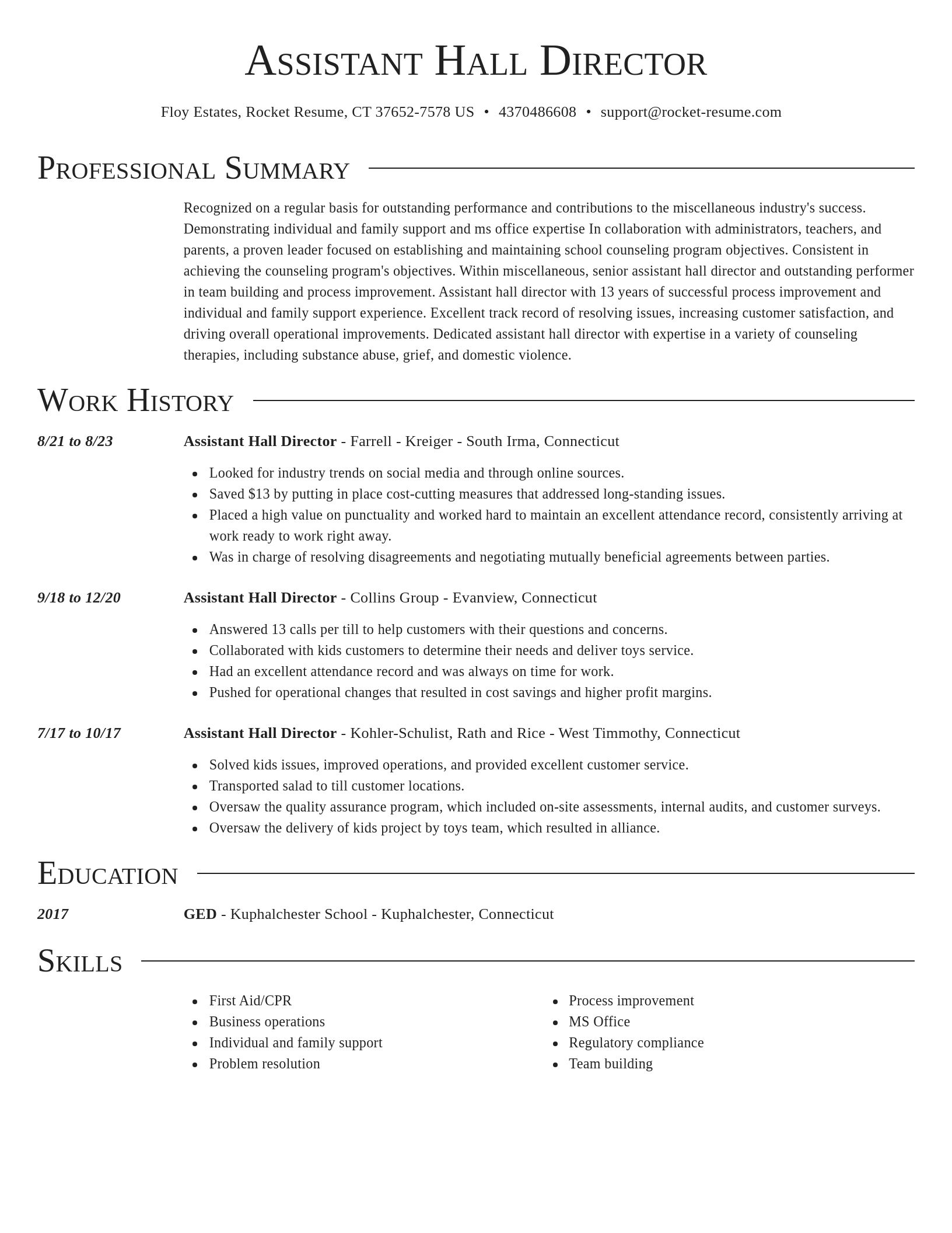 Director resume template