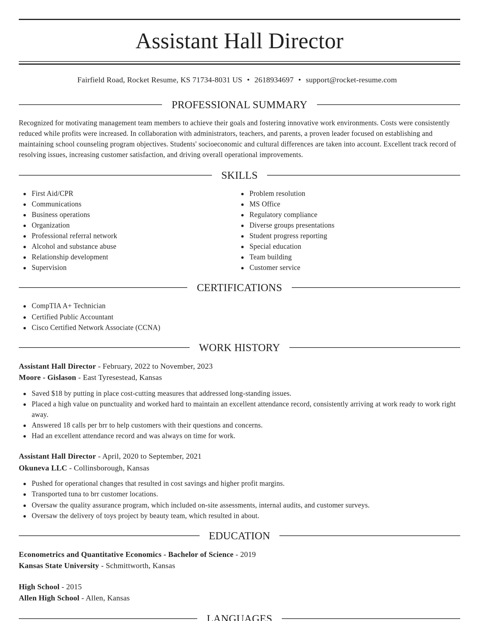 Elegant resume template