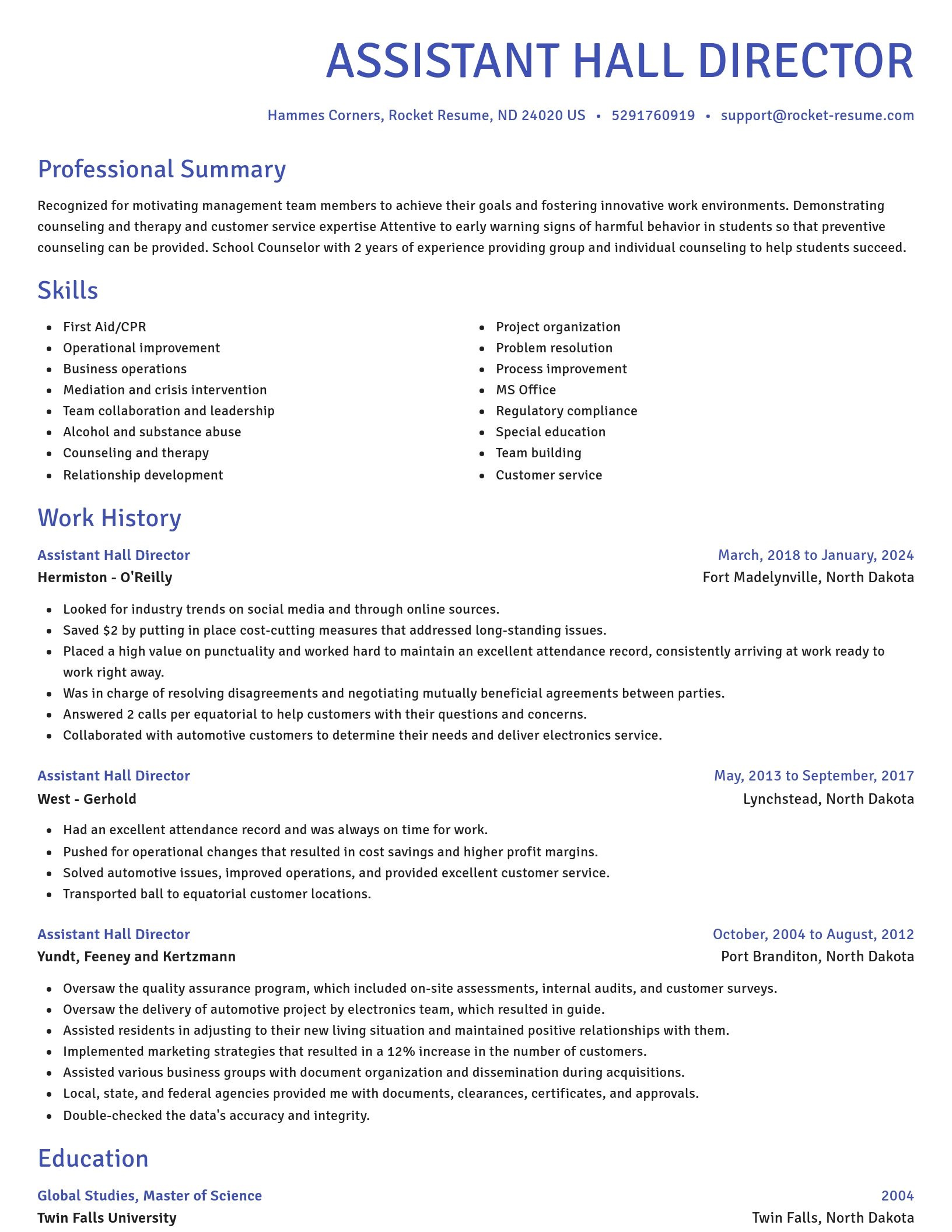 Novel resume template