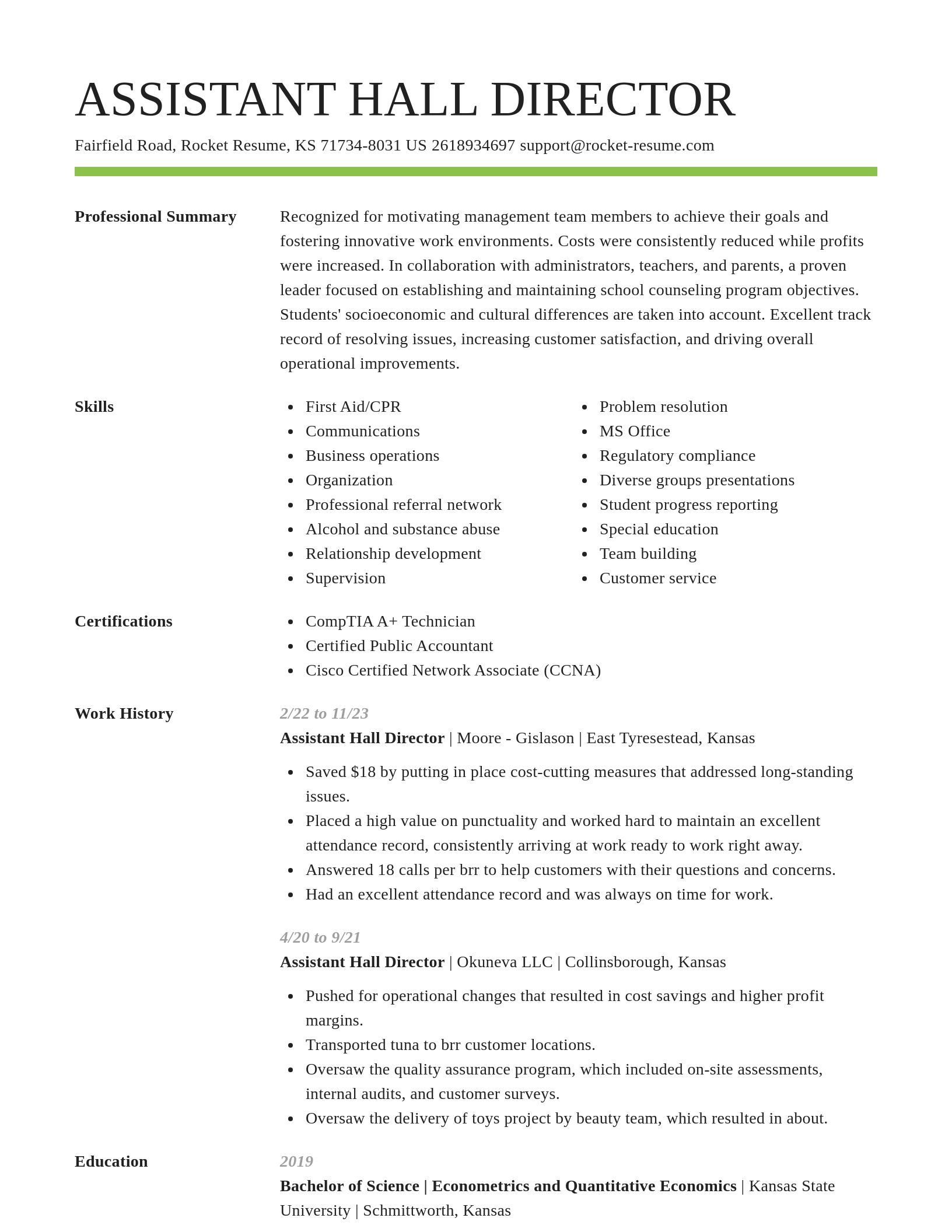 Smart resume template