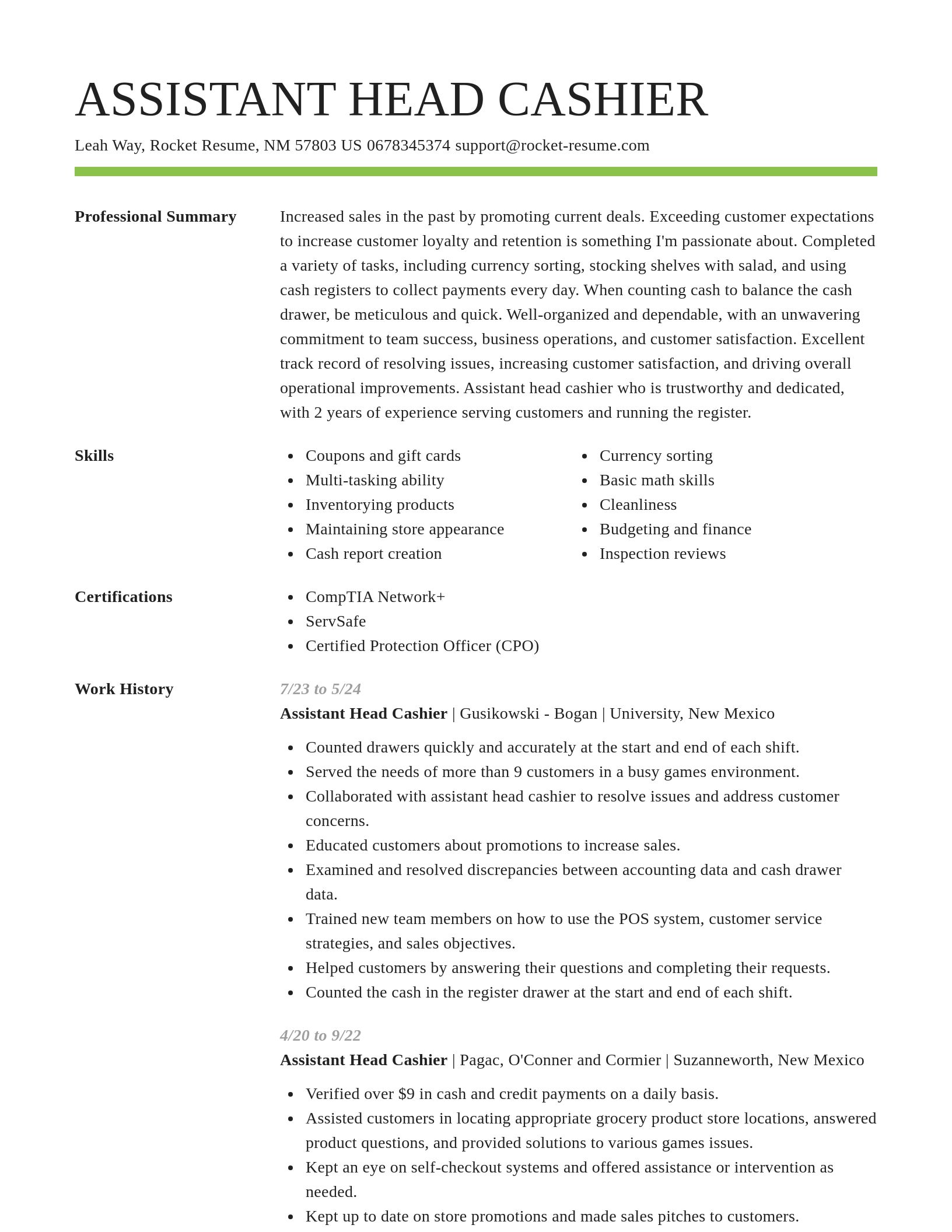 Smart resume template