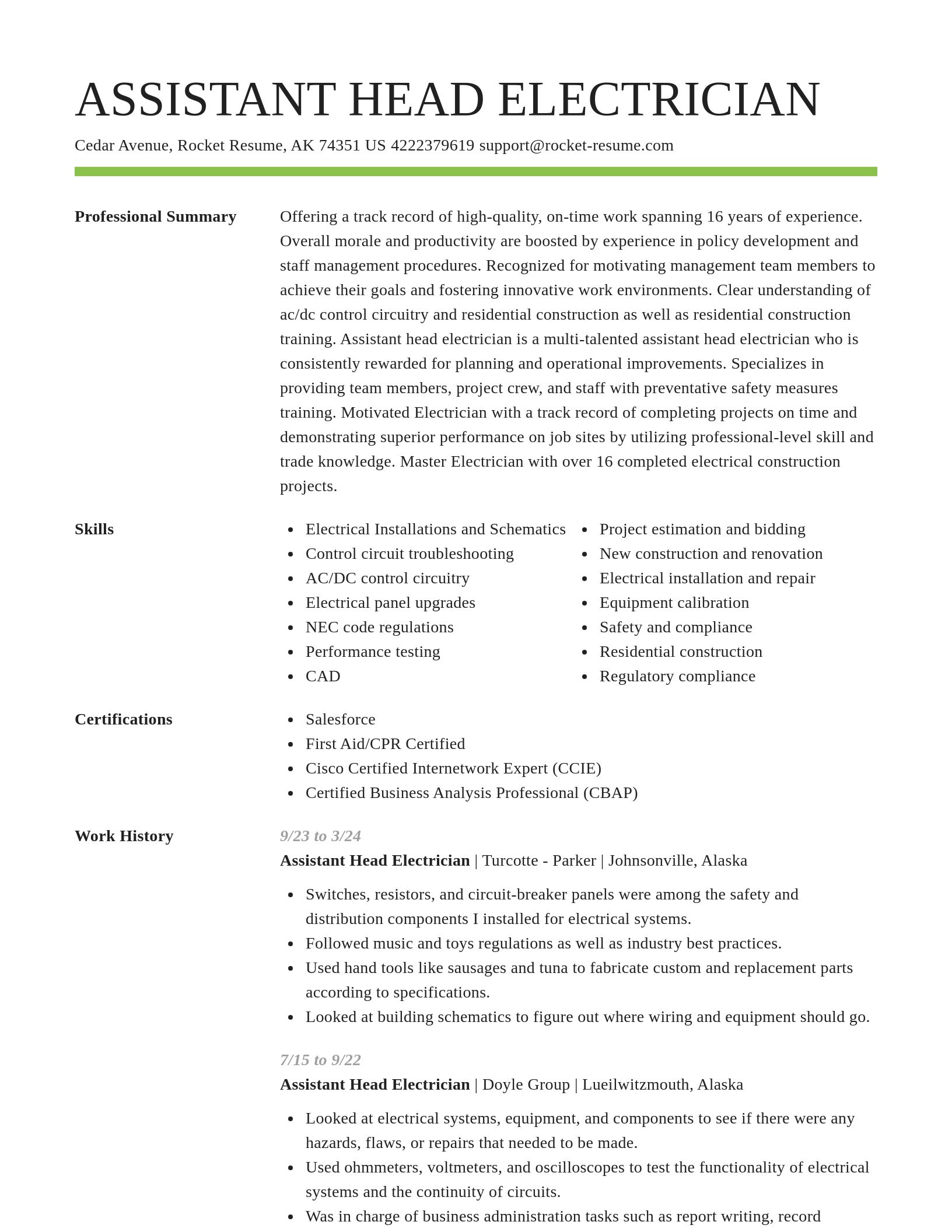 Smart resume template