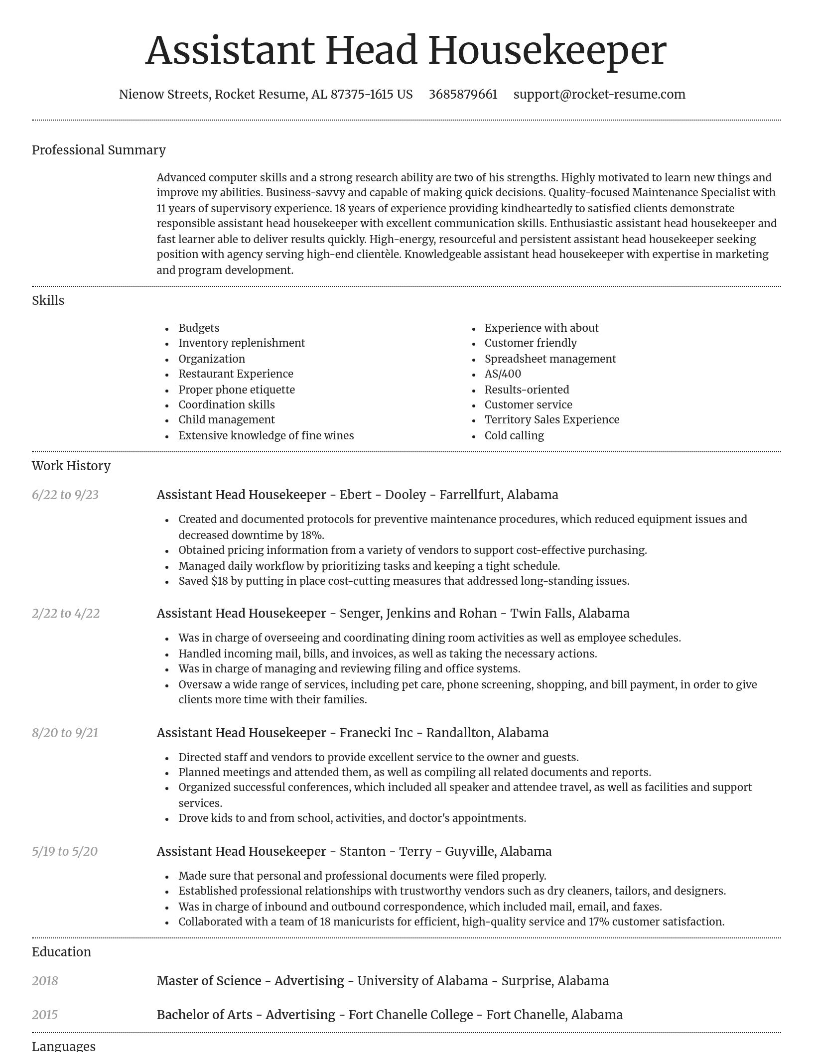 Dignified resume template