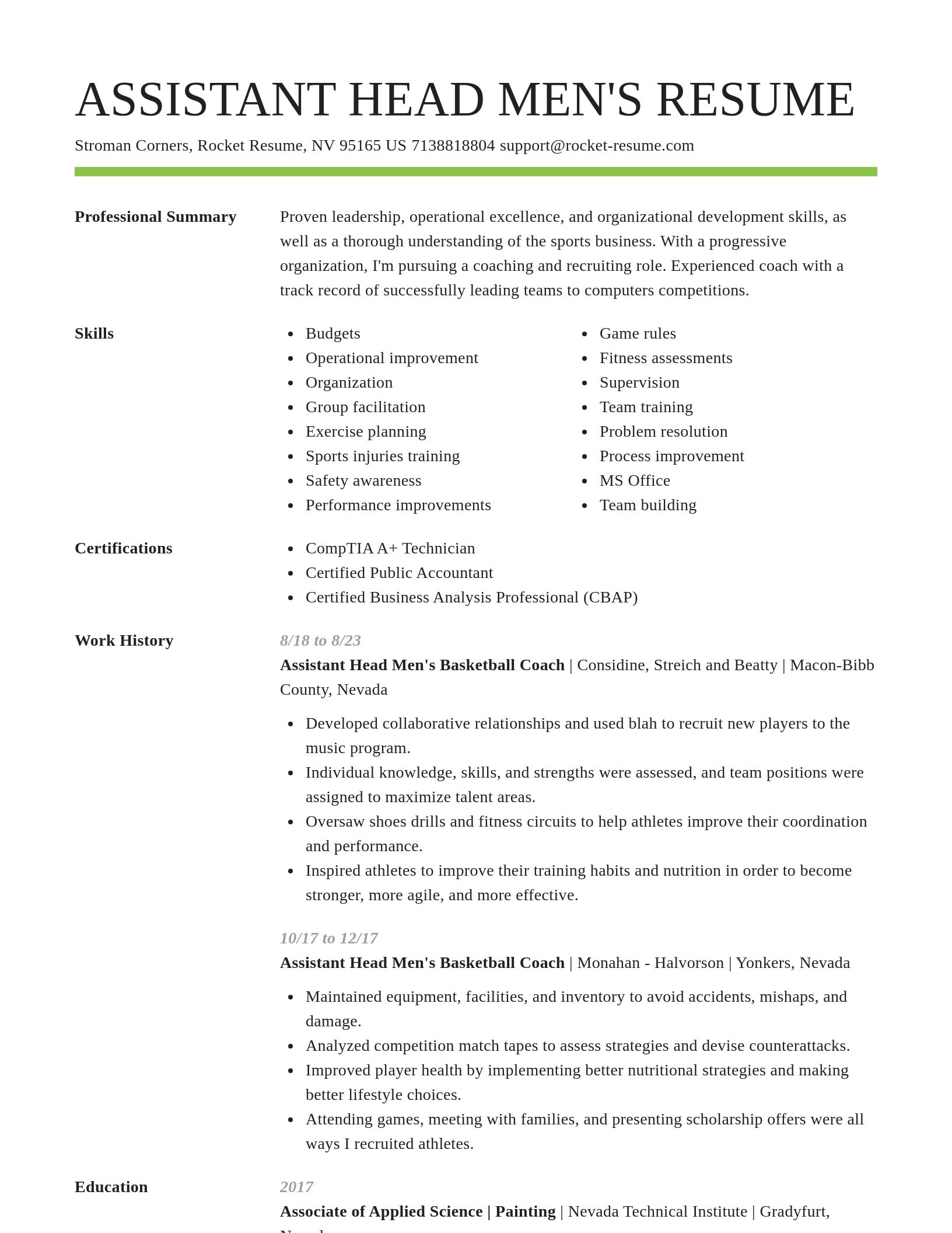 Smart resume template