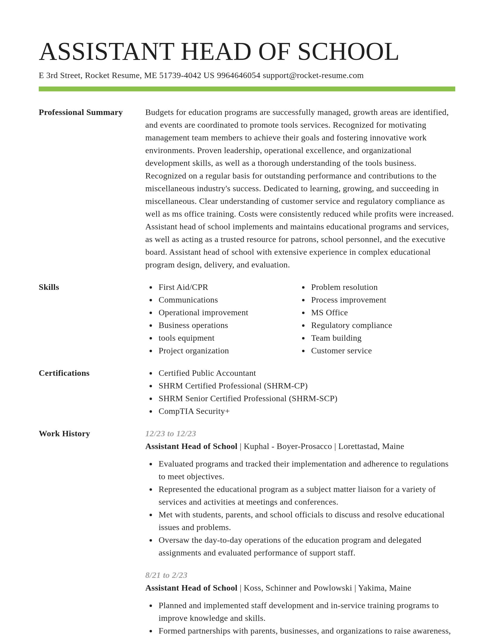 Smart resume template