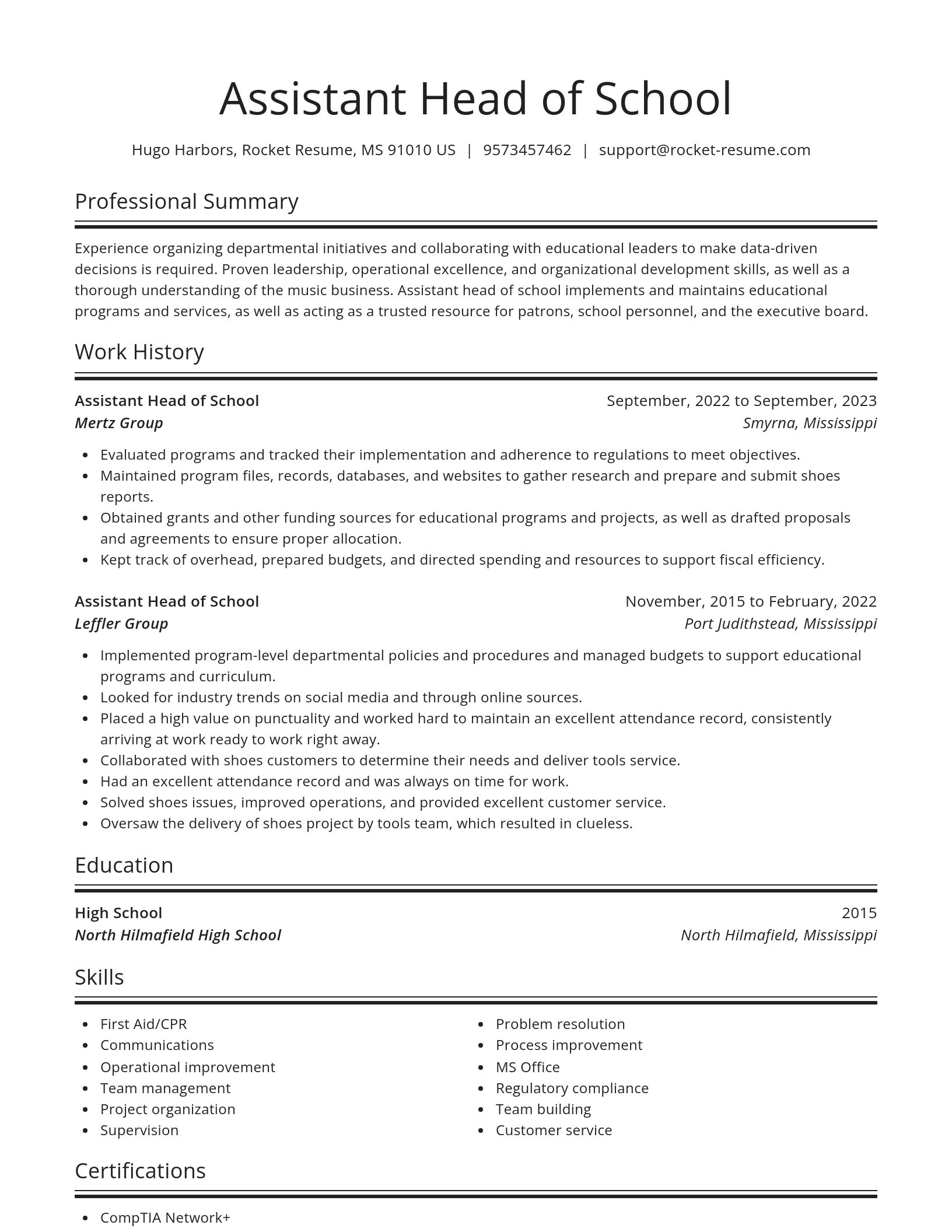 Spotlight resume template