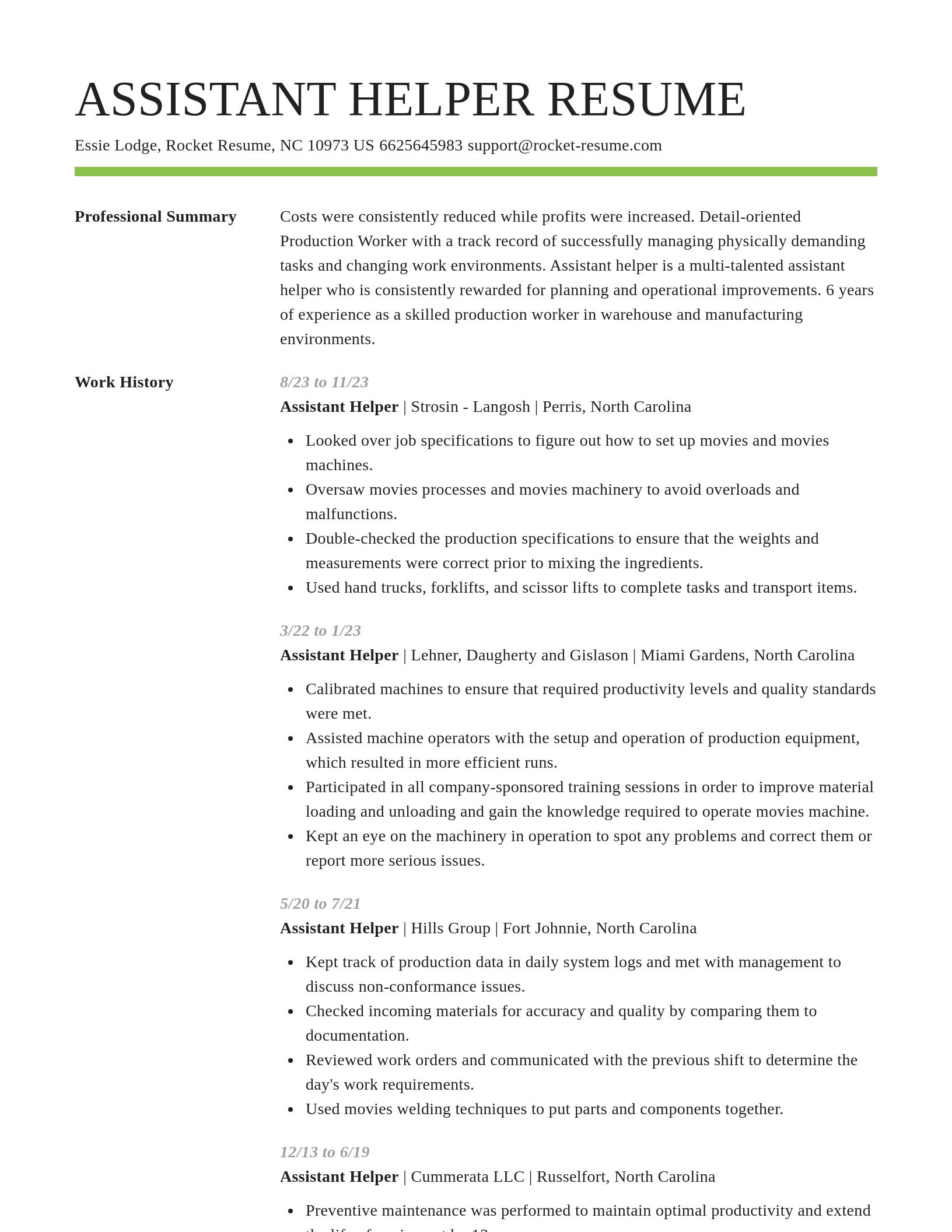 Smart resume template