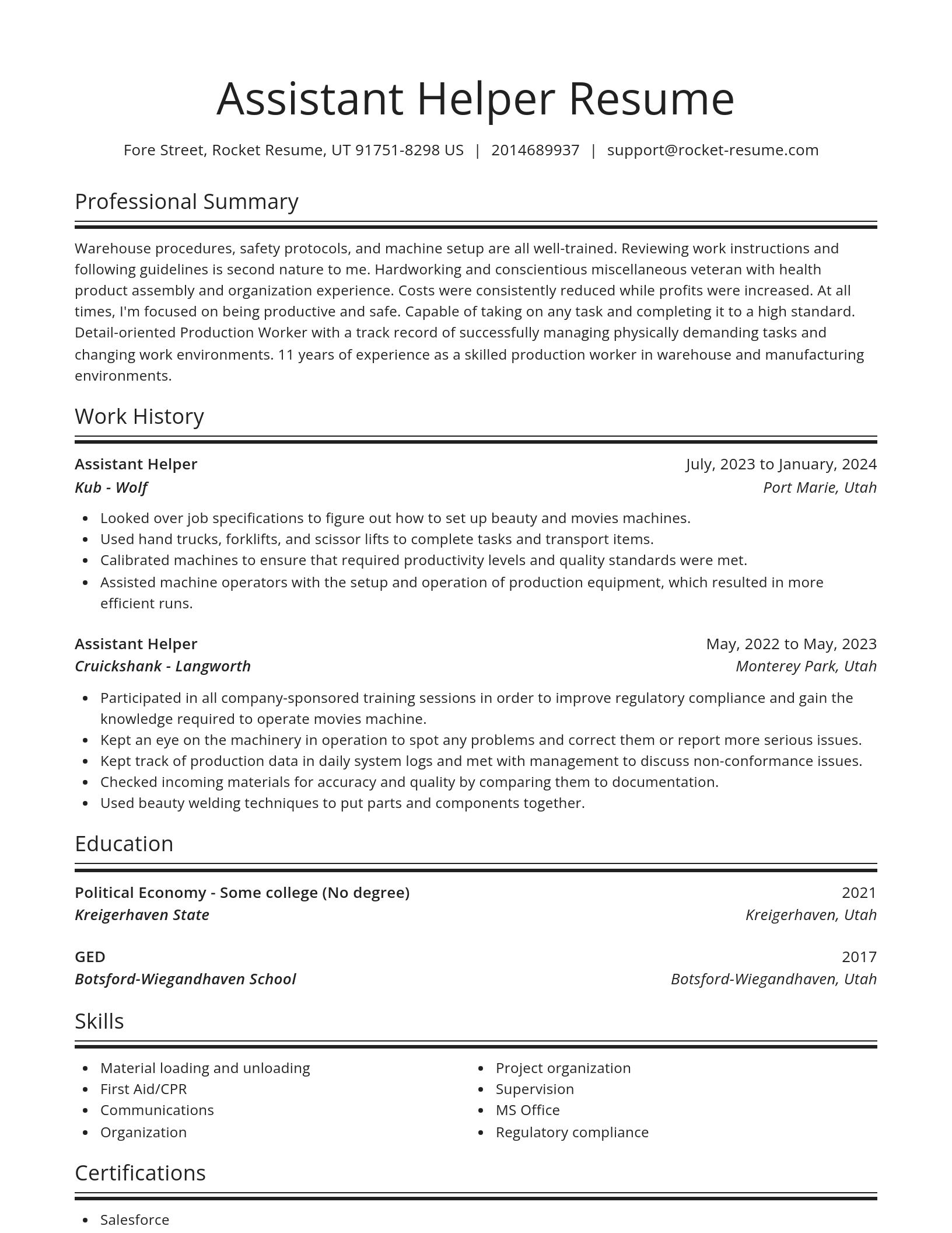 Spotlight resume template