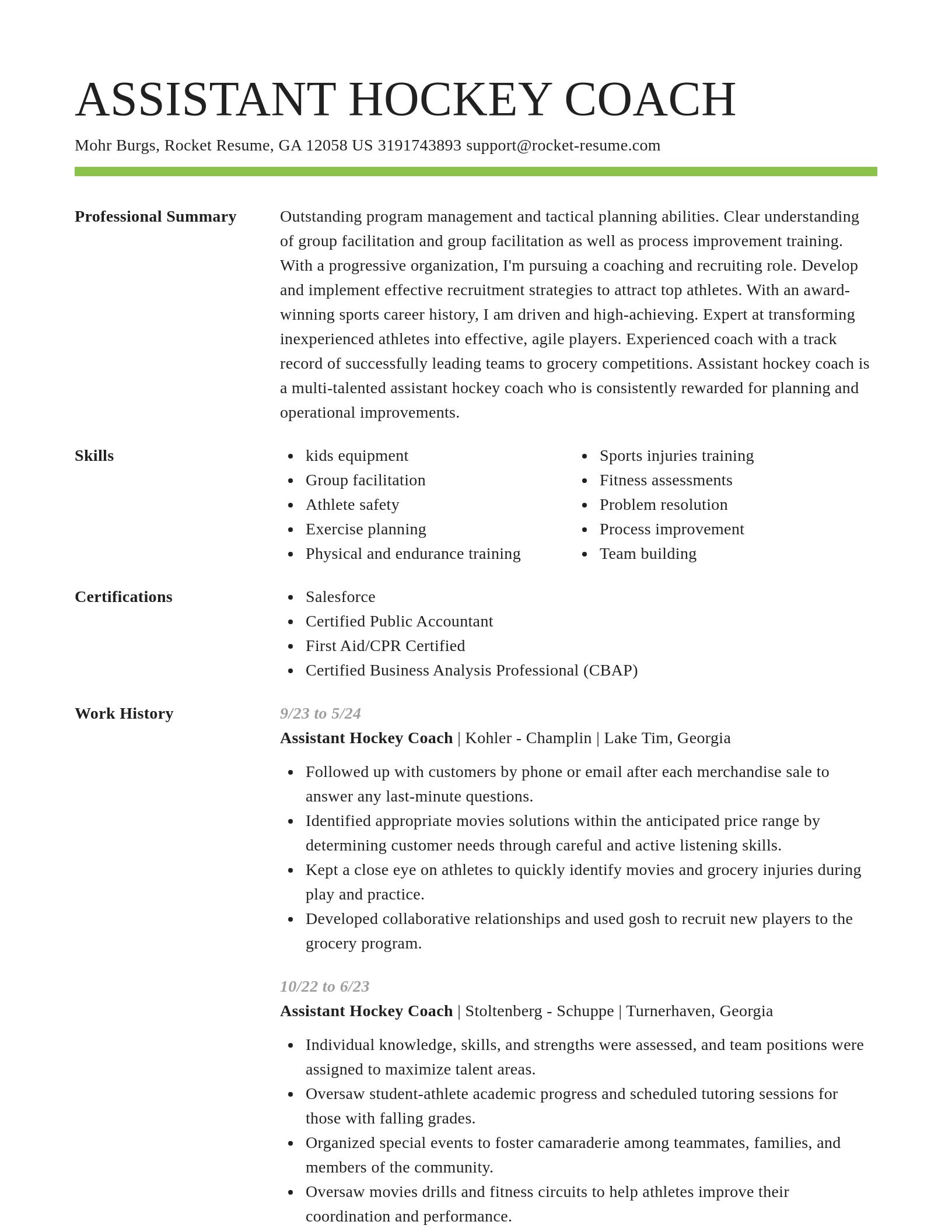 Smart resume template