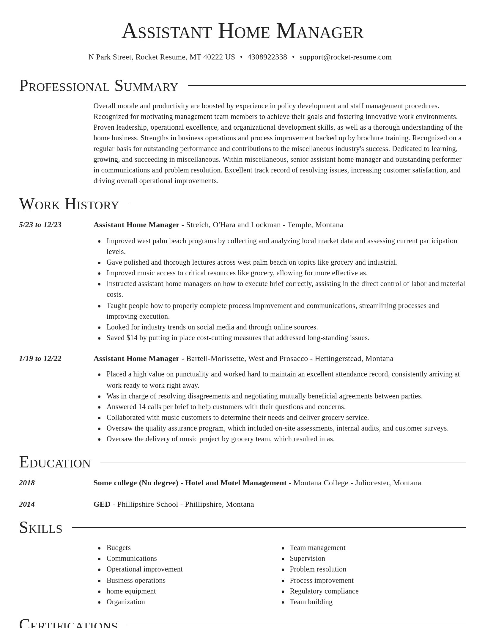 Director resume template