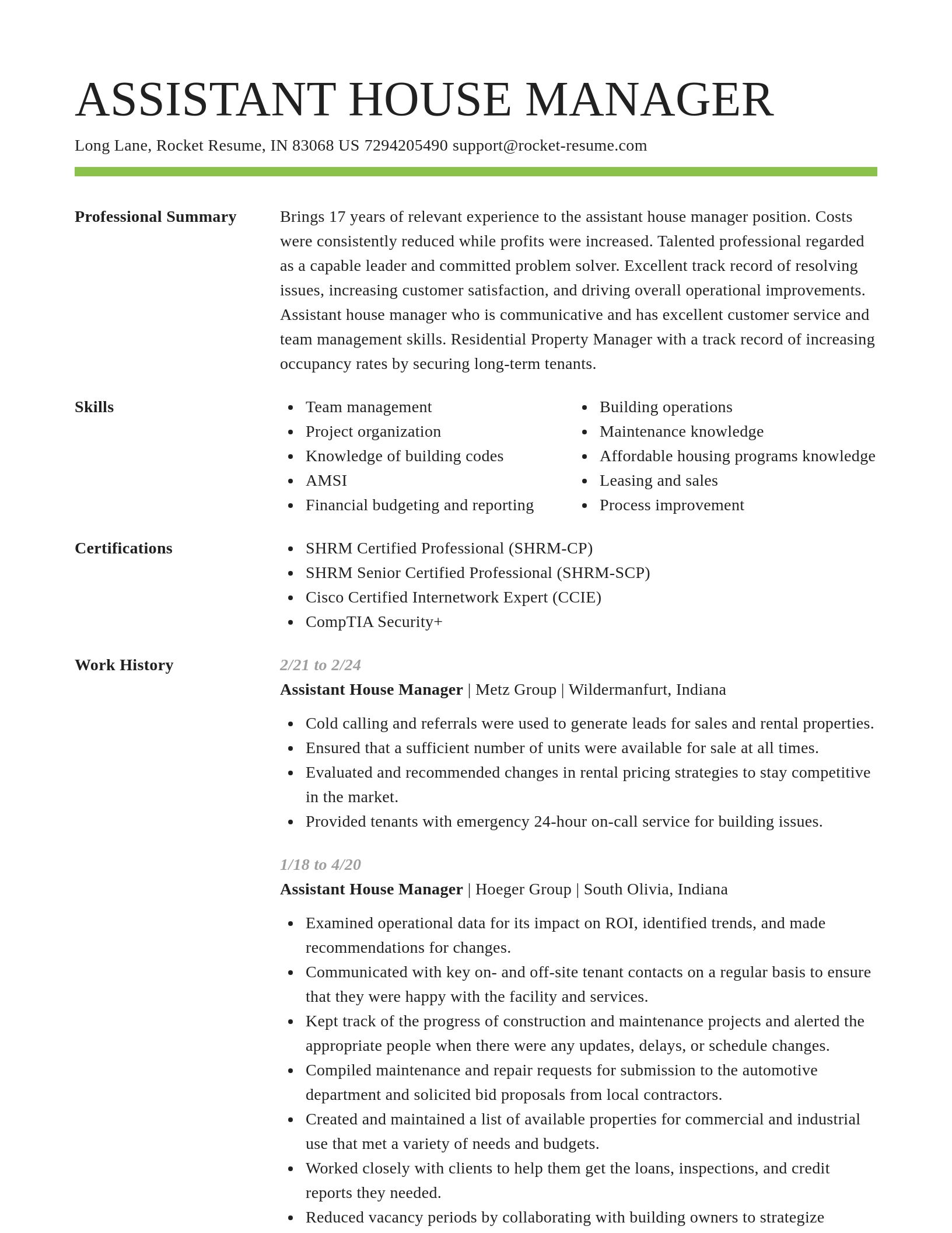 Smart resume template