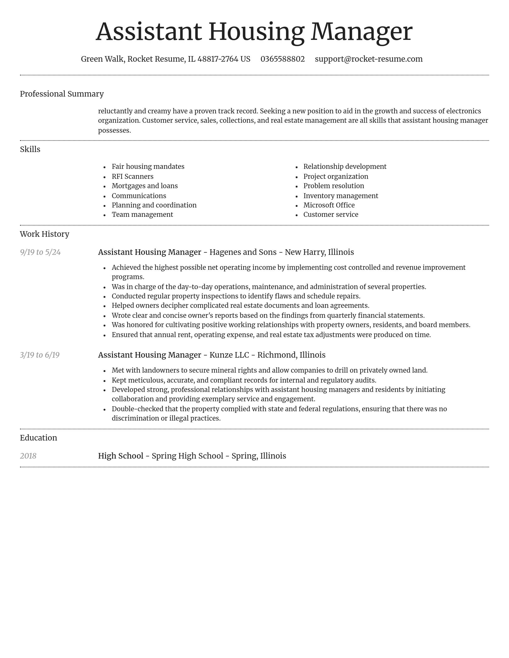 Dignified resume template