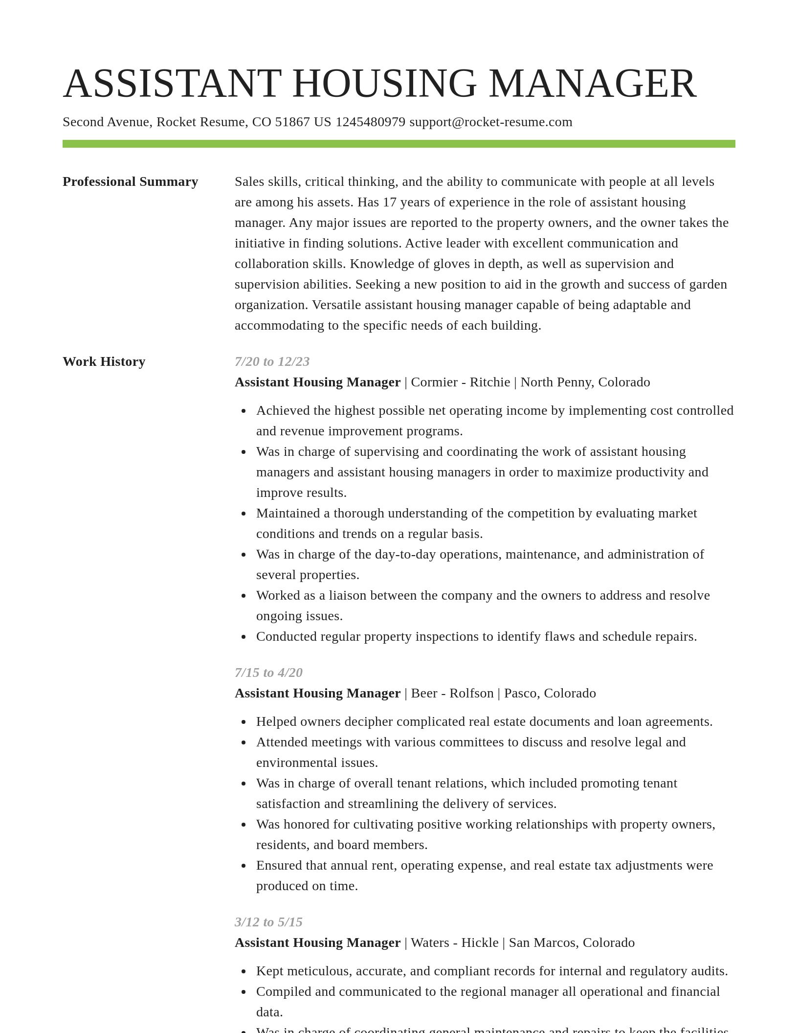 Smart resume template