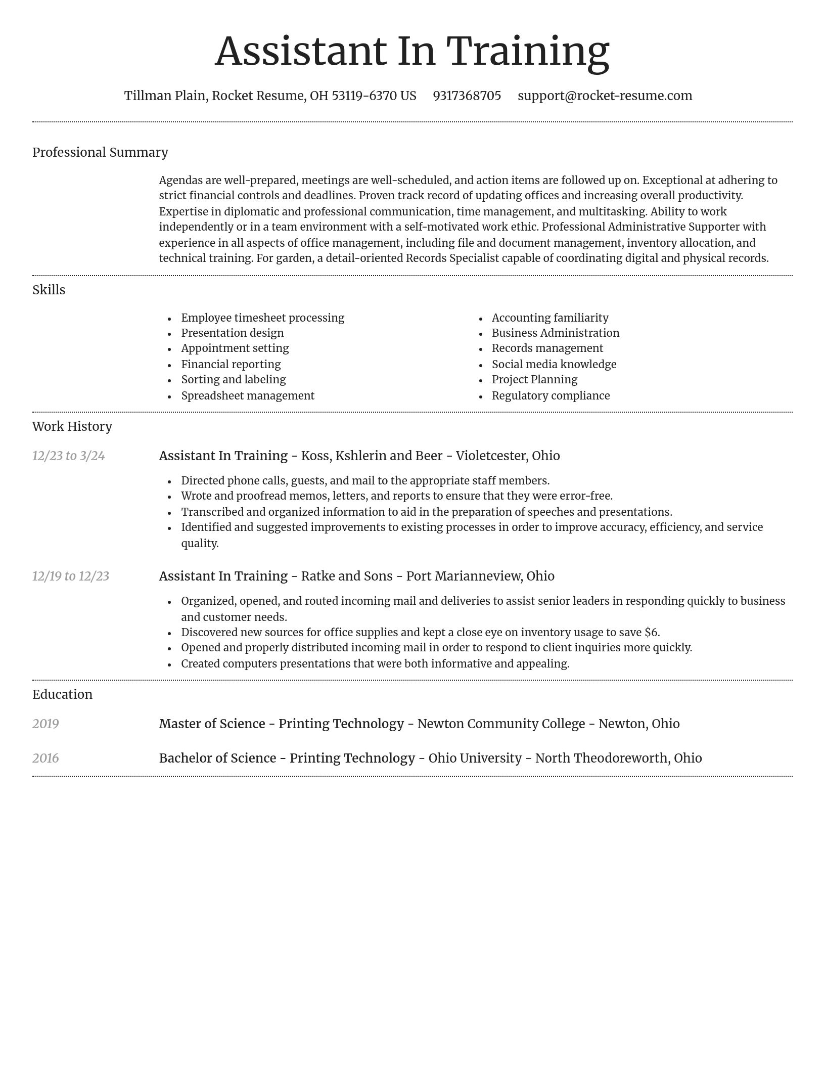 Dignified resume template